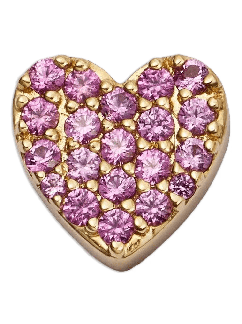pink sapphire heart charm - Image 1