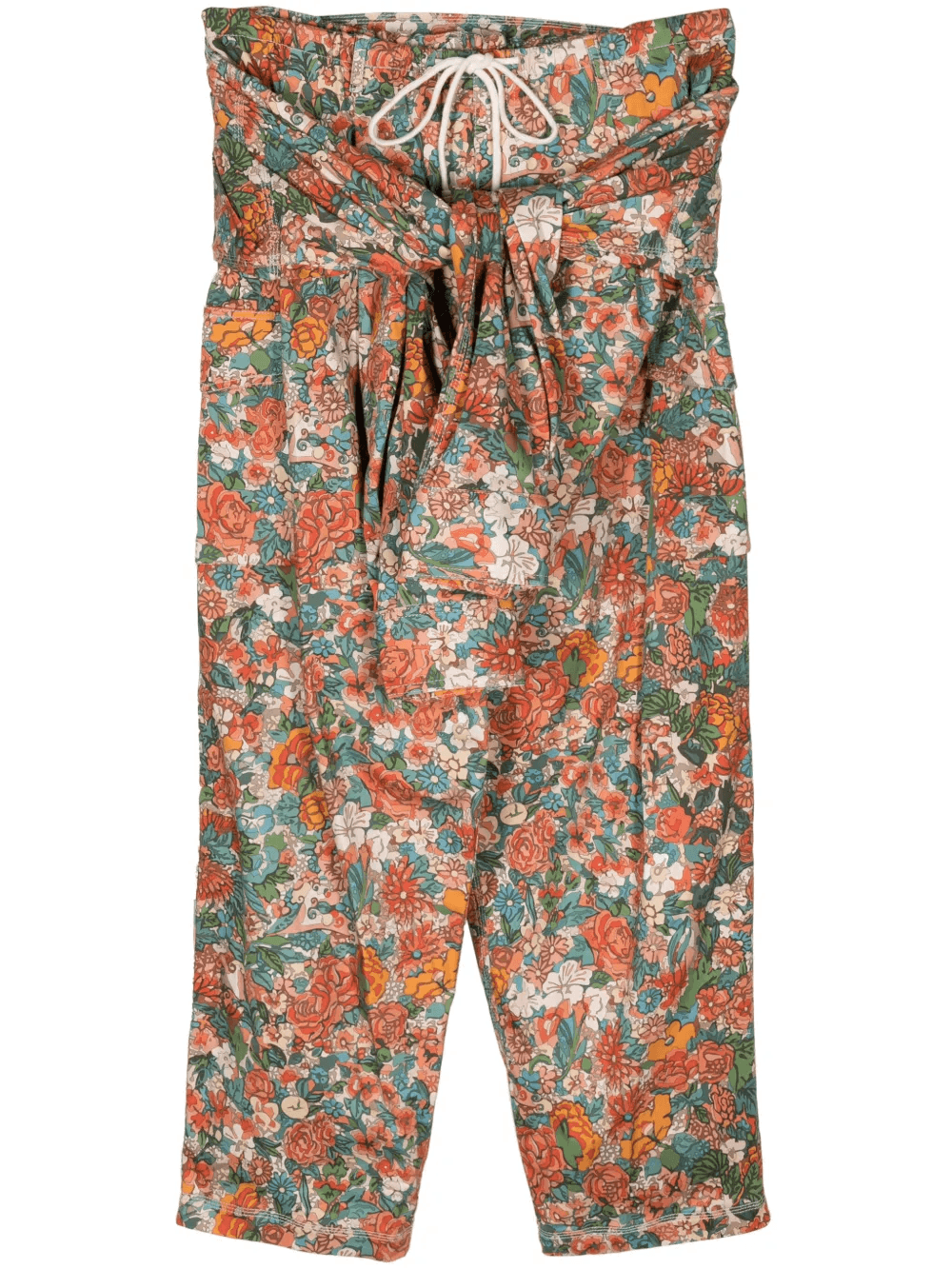 tied-waist cargo trousers - Image 1