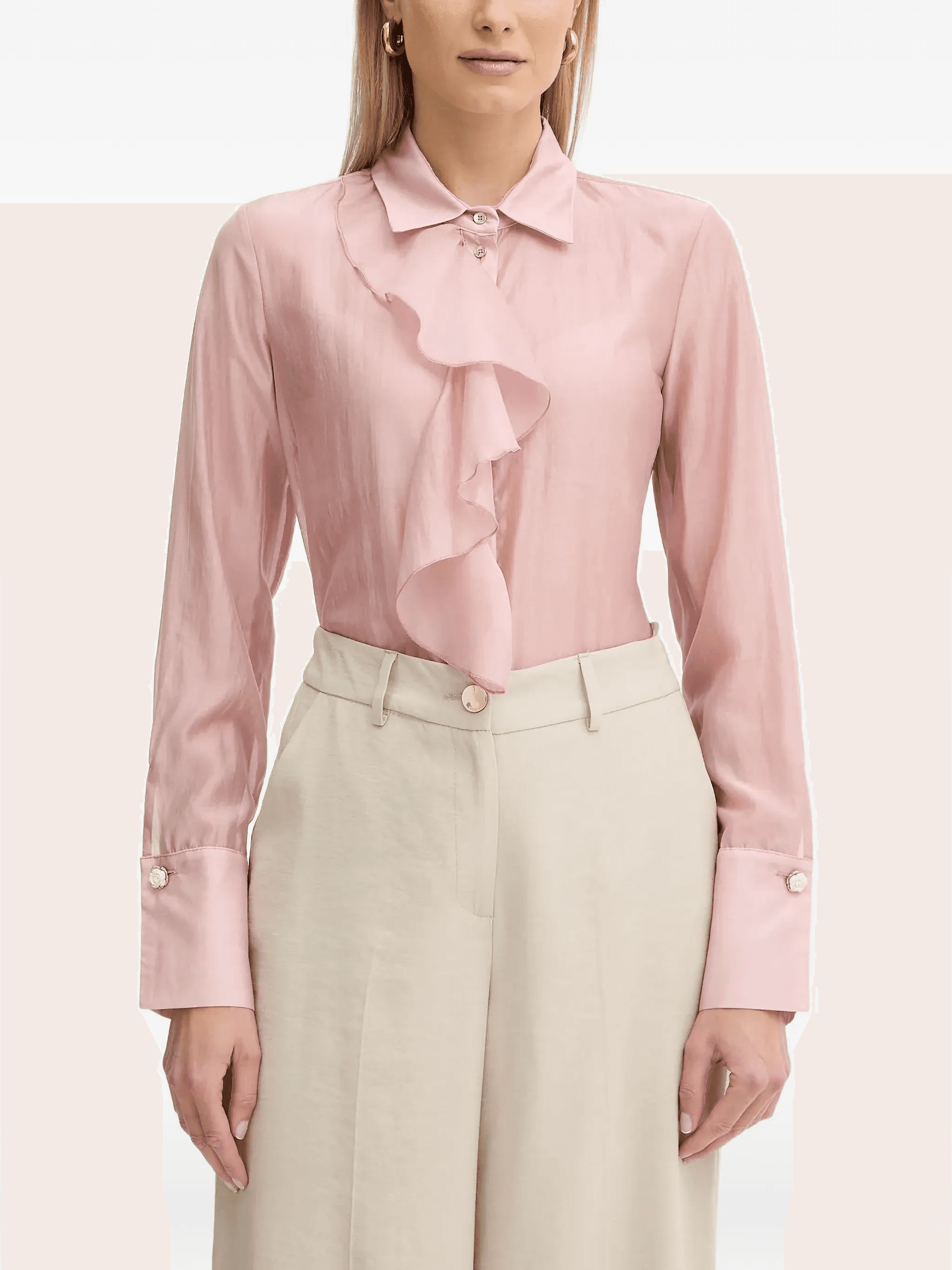 ruffled long-sleeve shirt - Image 1