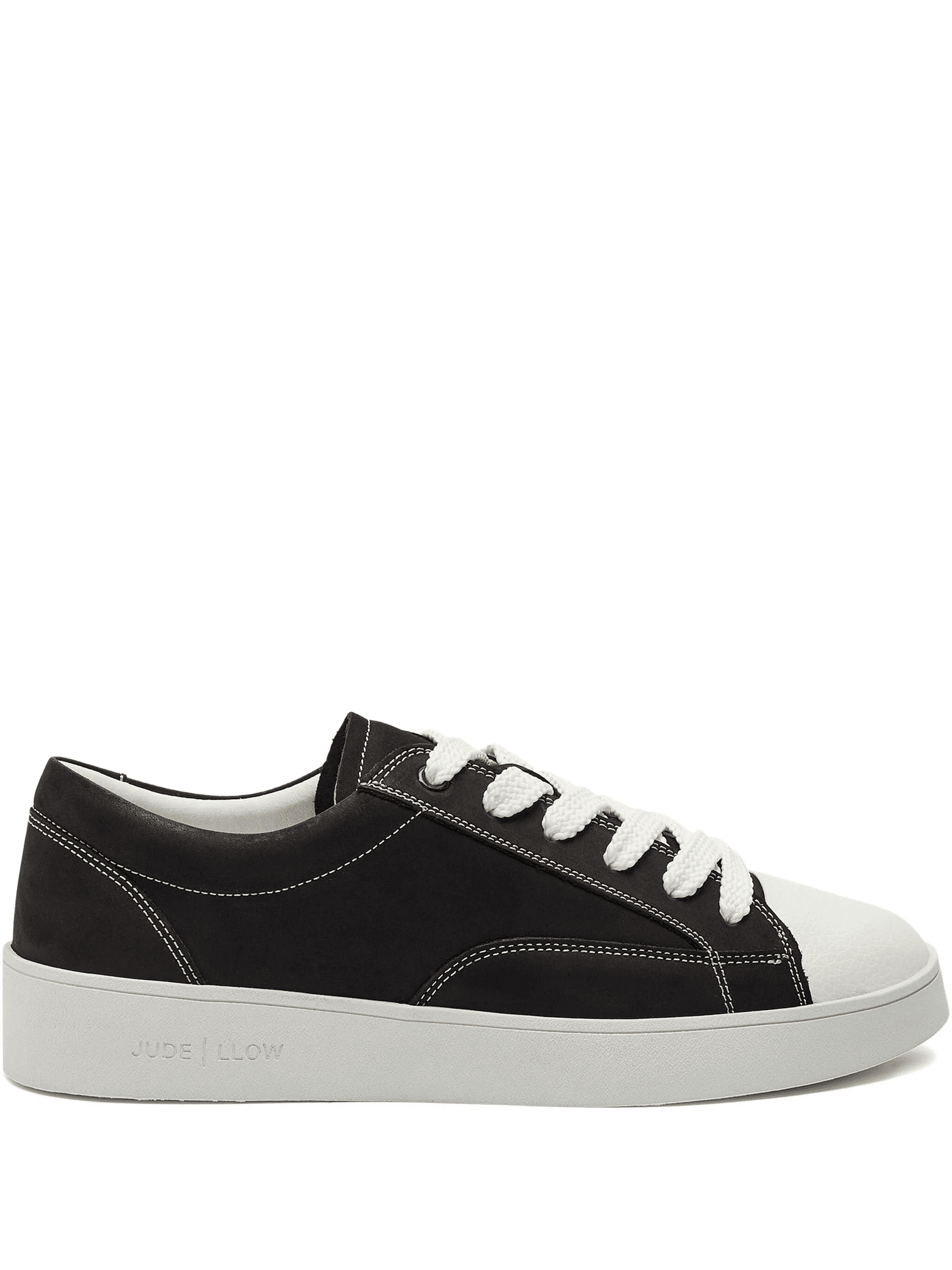nubuck-leather stitching-detailing low-top sneakers - Image 1