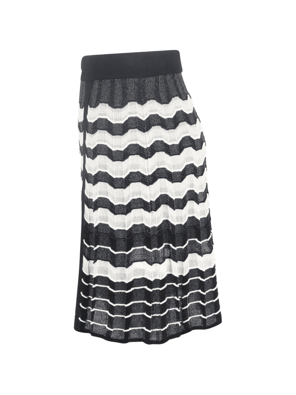 chevron elasticated-waistband midi skirt - Image 1
