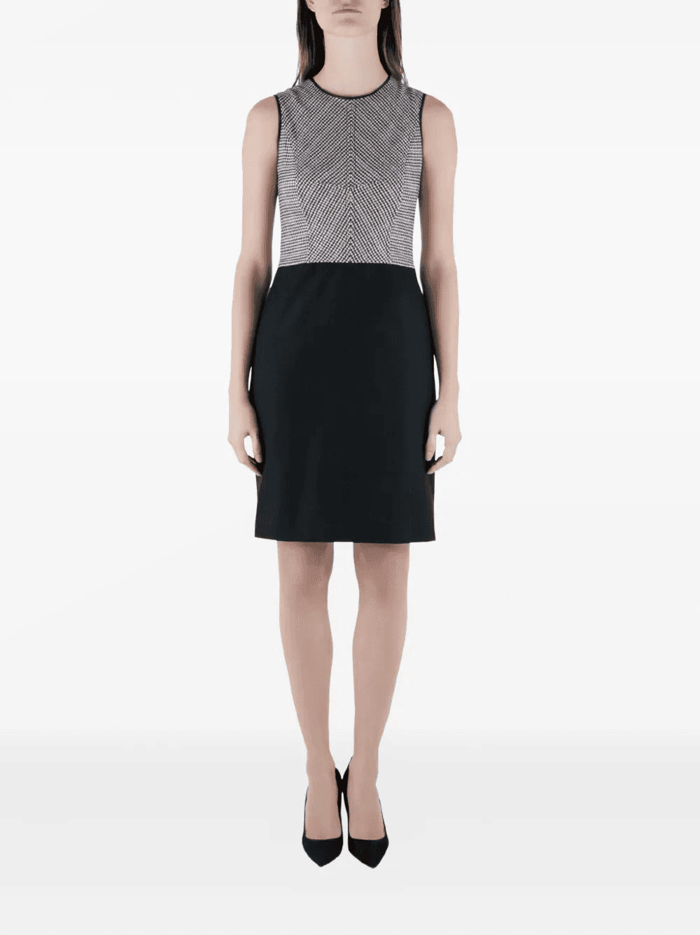 houndstooth sleeveless mini dress - Image 1