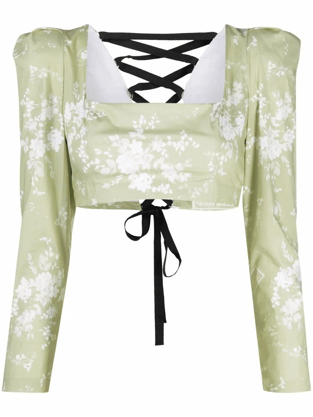 cropped floral-print blouse - Image 1