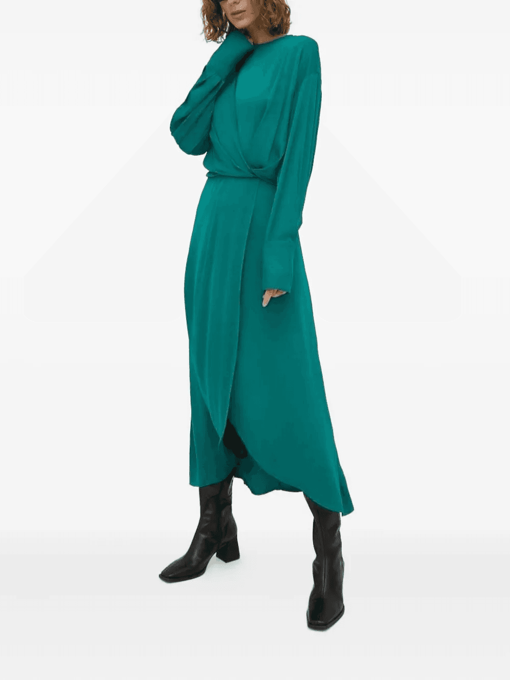 Siggi twist-detail button-cuff midi dress - Image 1