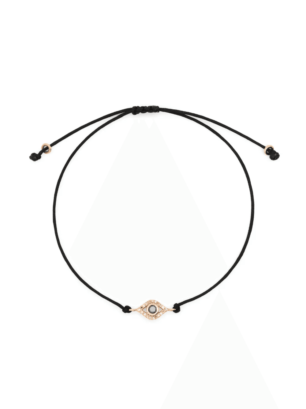 18kt rose gold Mini Evil Eye diamond cord bracelet - Image 1