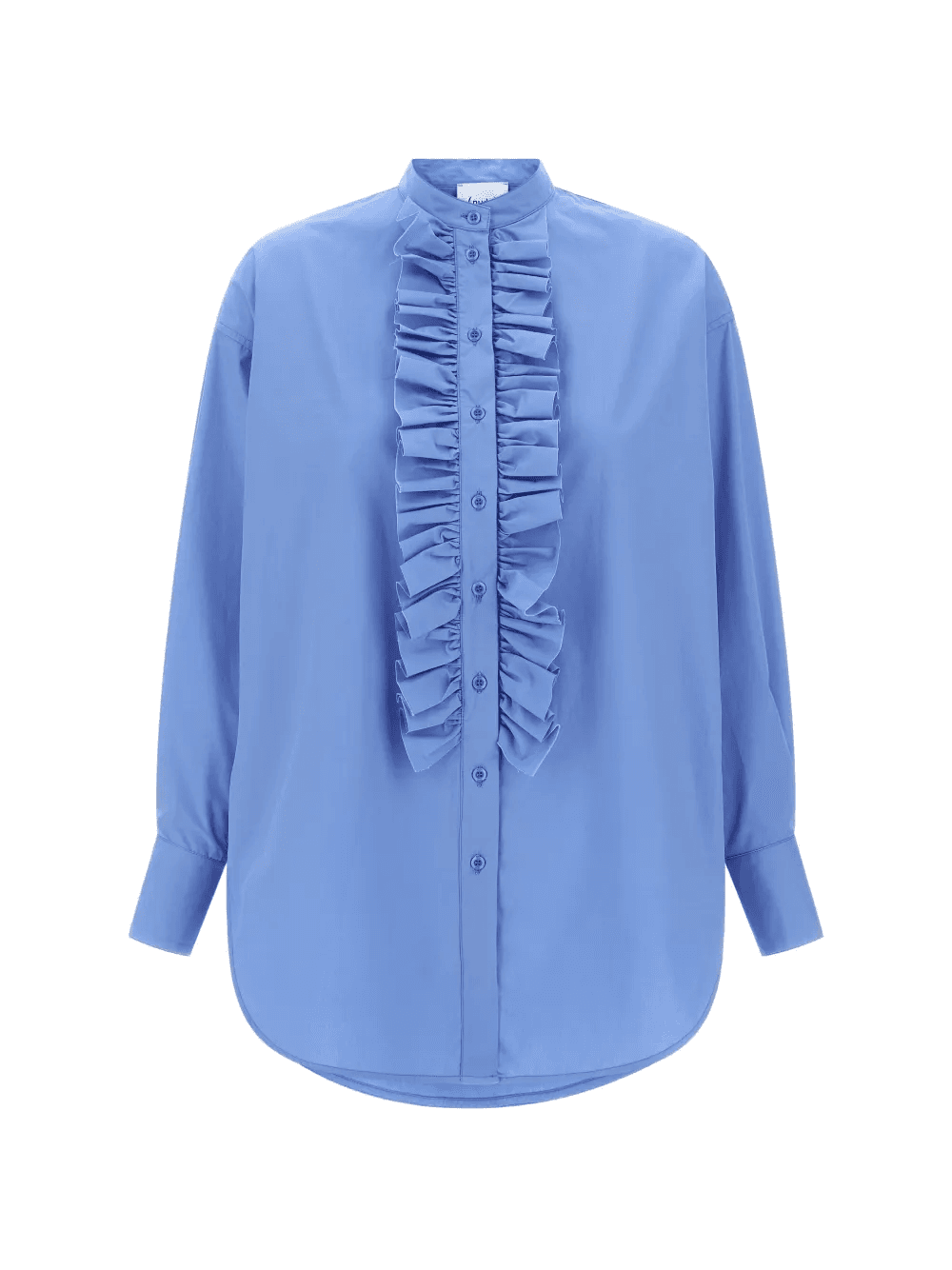 mandarin-collar ruffled shirt - Image 1