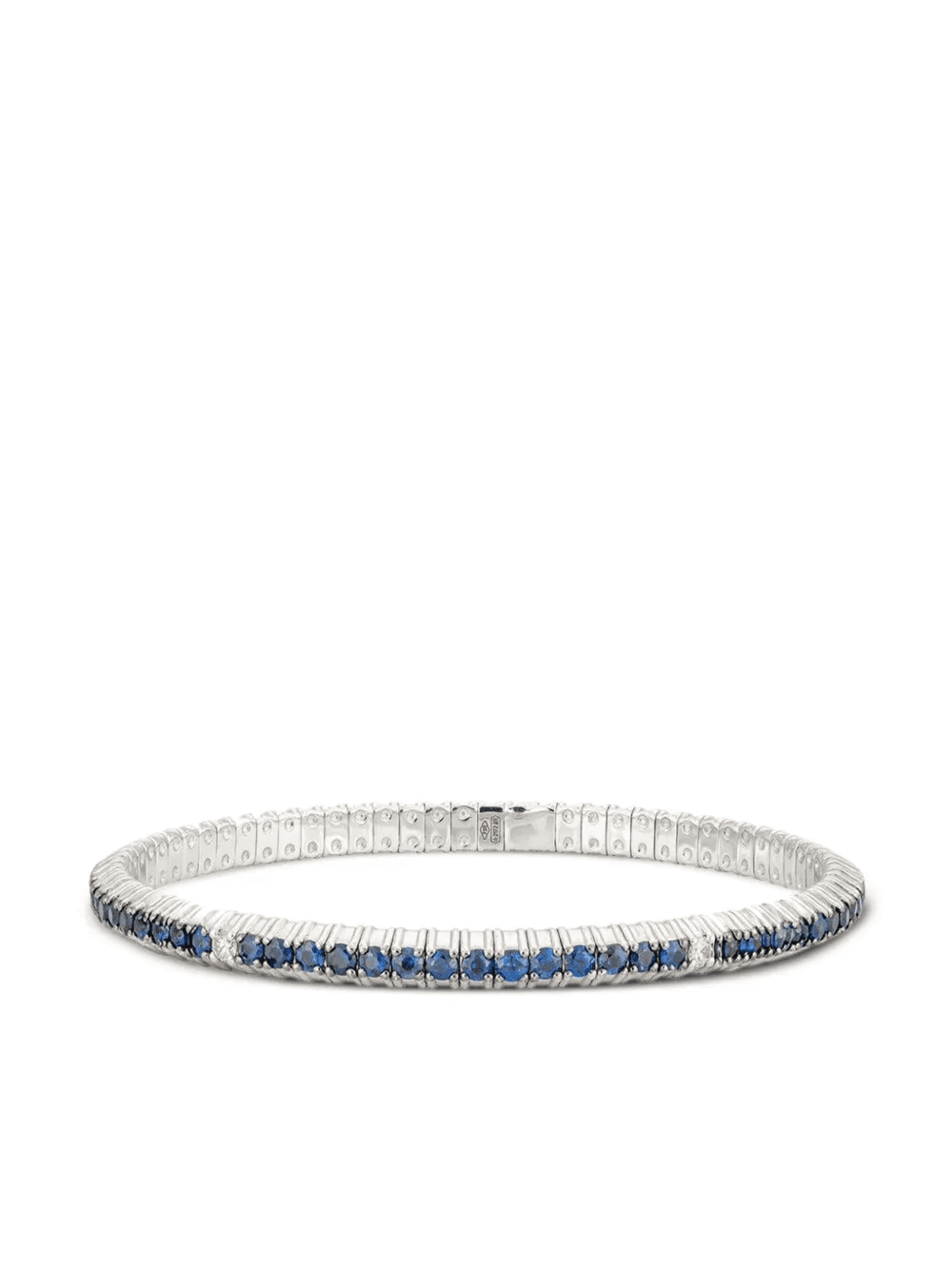 18K white gold diamond and sapphire bracelet - Image 1
