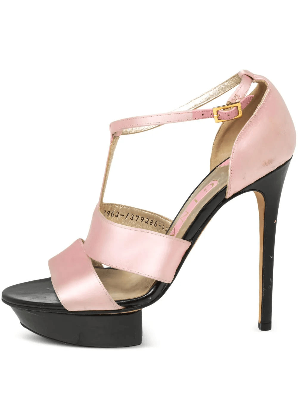 pre-owned 120mm satin plaform sandals - Image 1