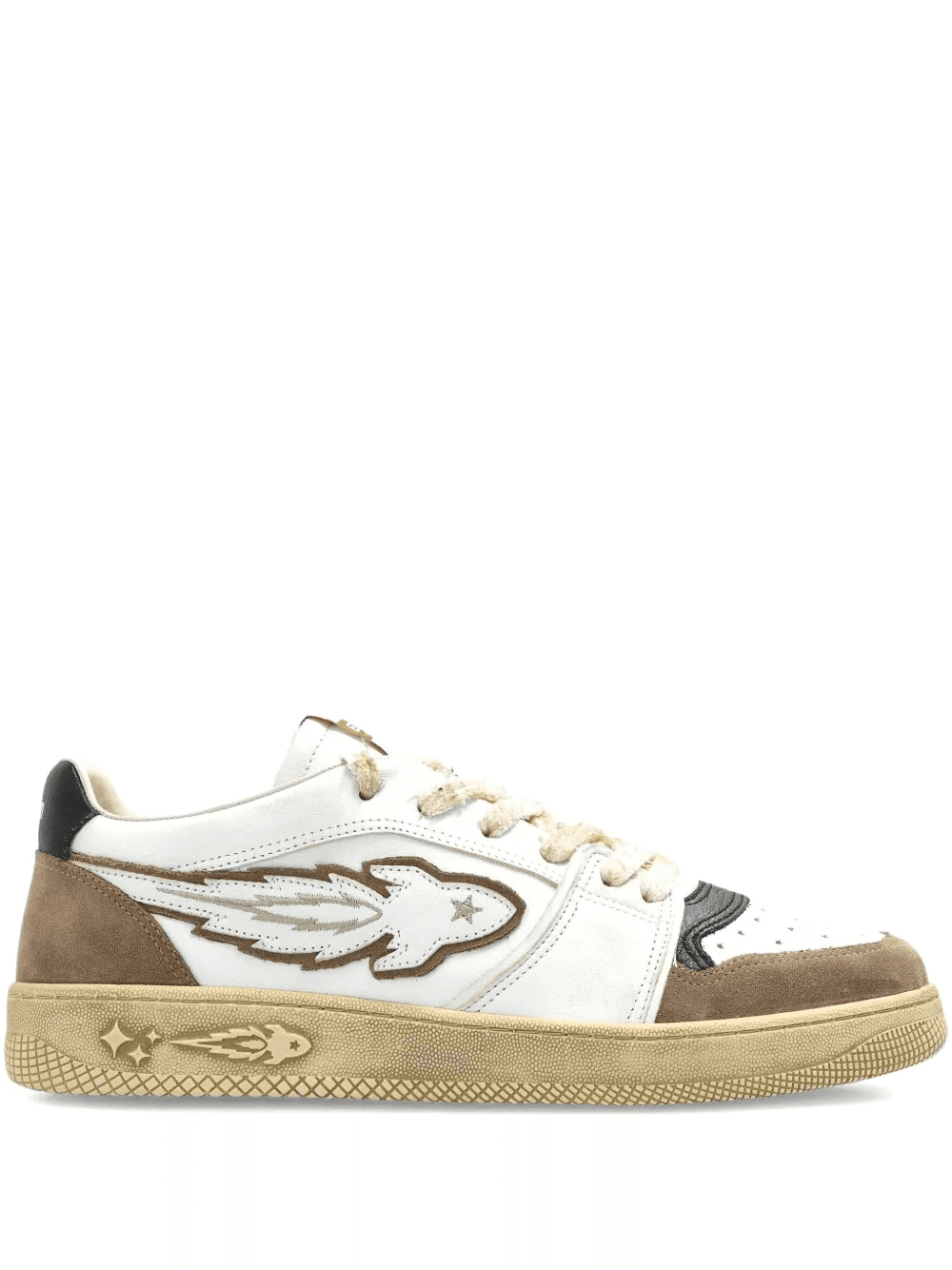 Egg Rocket embellished leather sneakers - Image 1