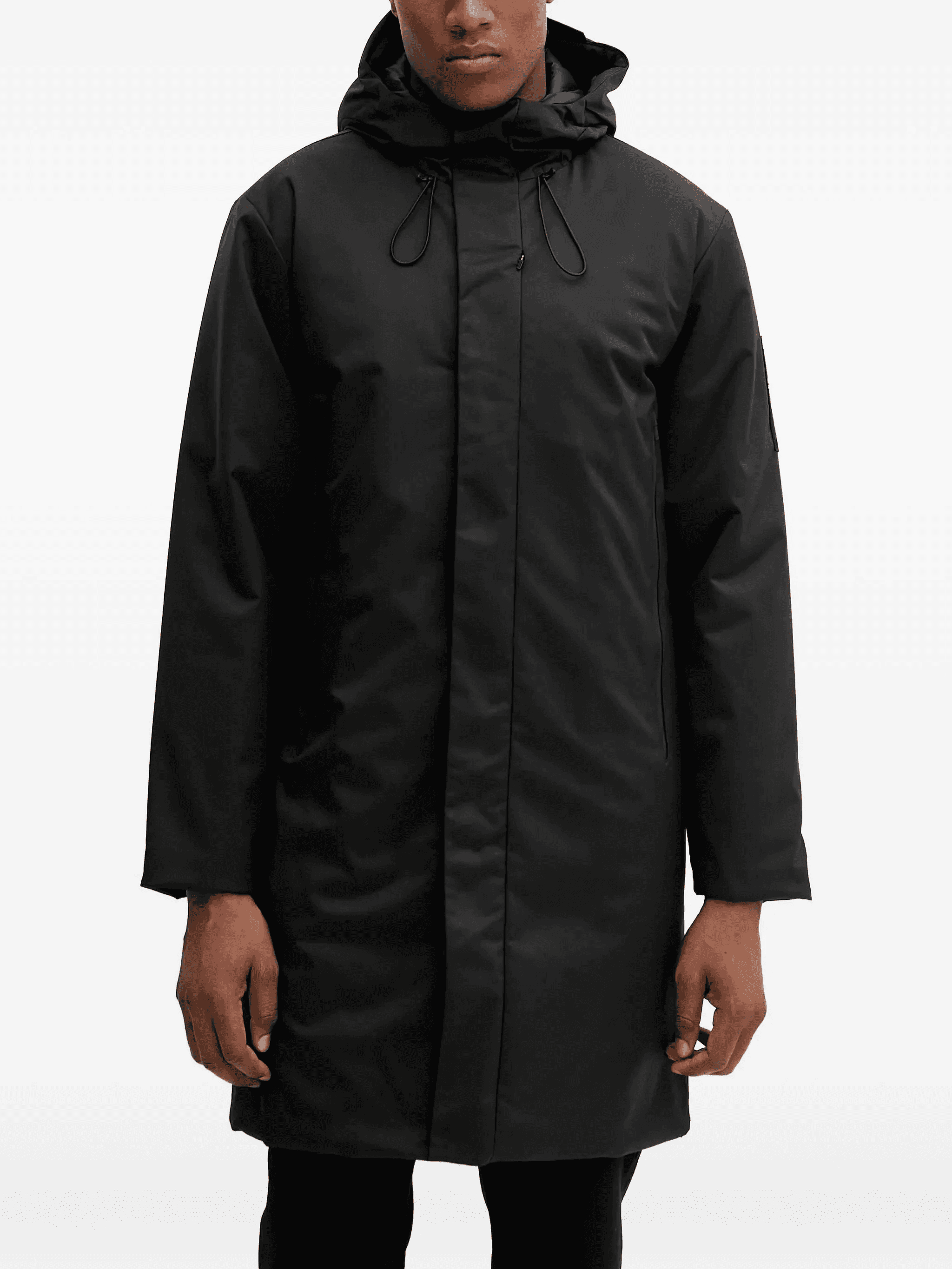 zip-fastening hooded parka coat - Image 1