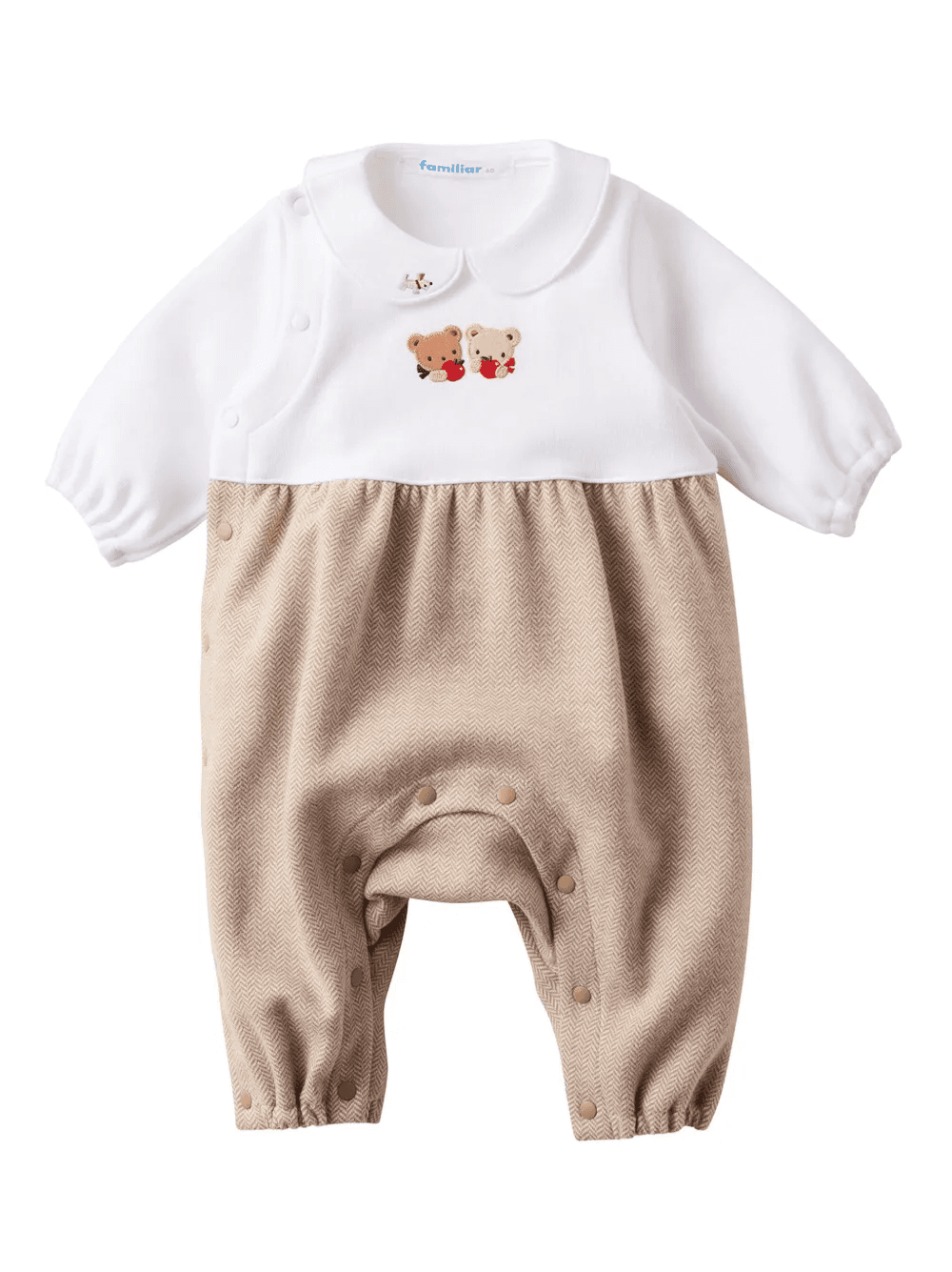 teddy-appliqué cotton romper - Image 1