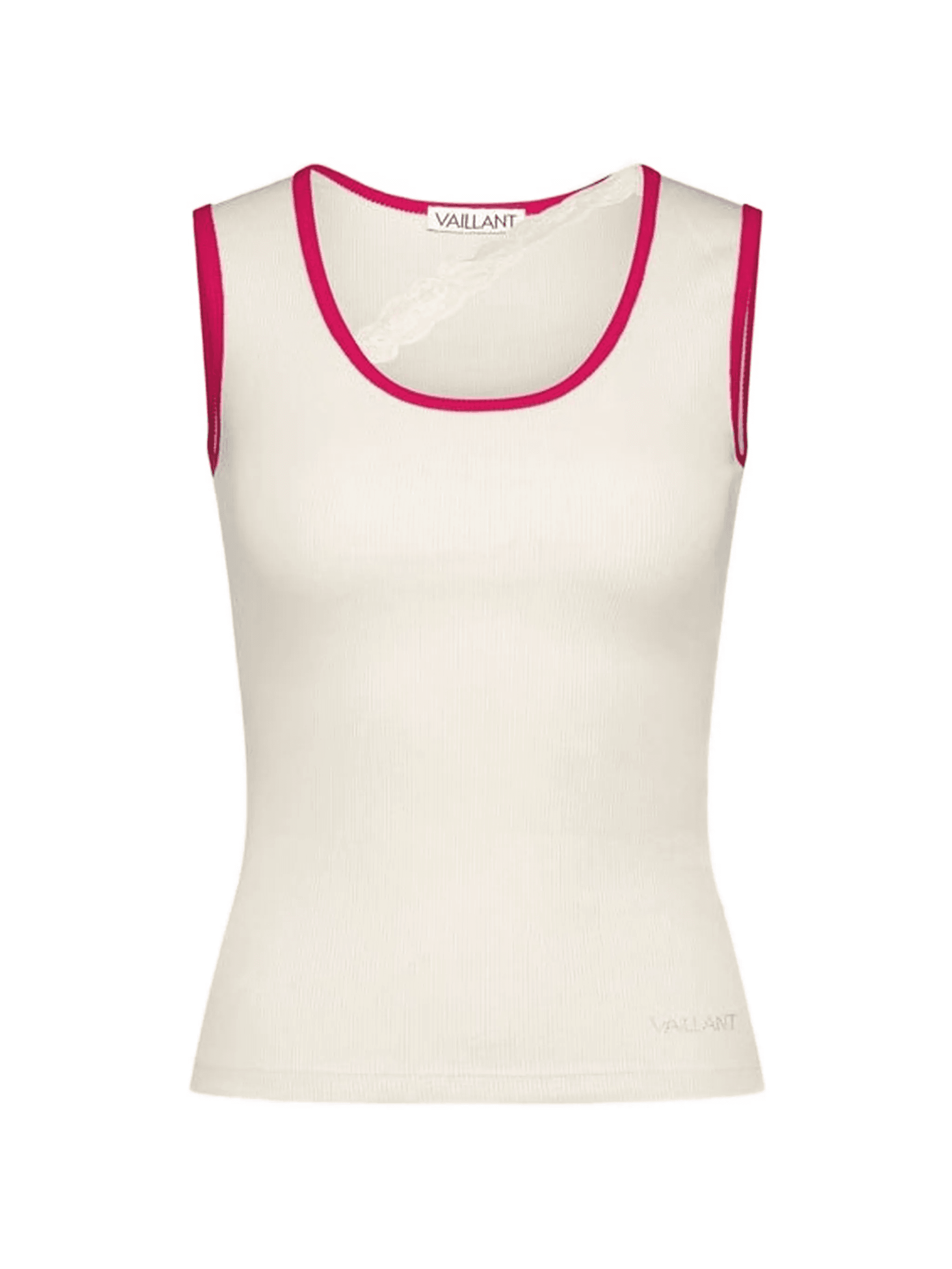 ribbed lace-trim tank top - Image 1