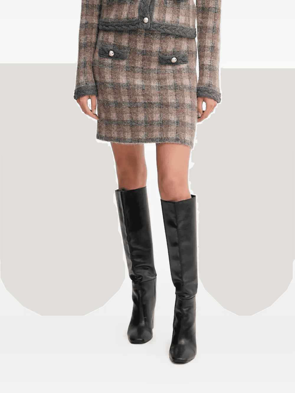 Kanda check-pattern mini skirt - Image 1