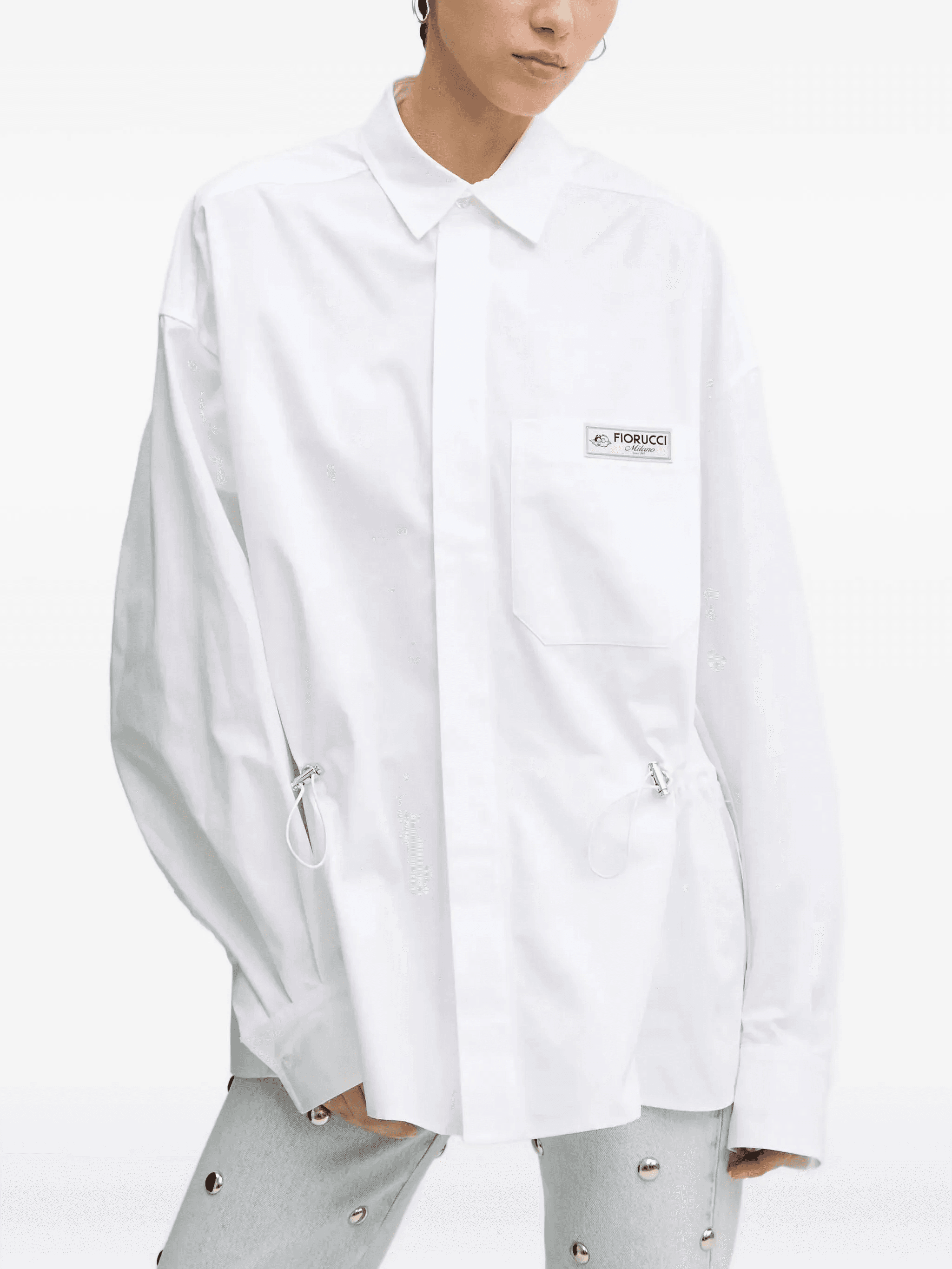 drawstring patch shirt - Image 1
