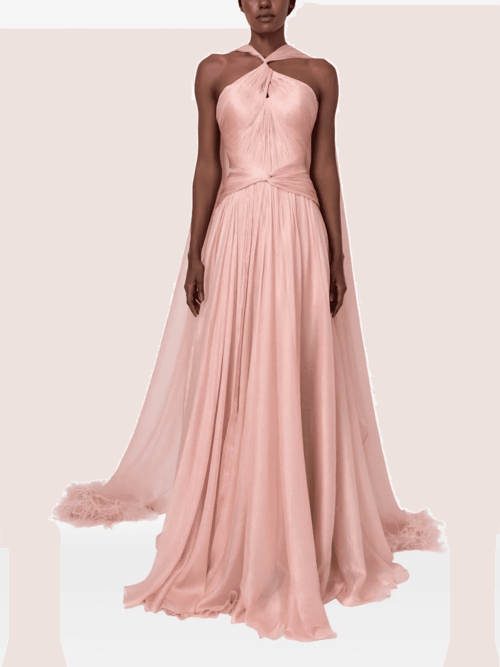 Yeliel twisted-feathers maxi dress - Image 1