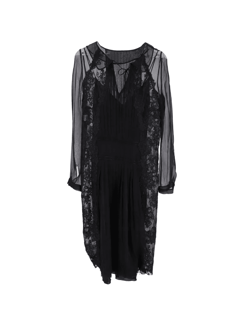 lace pleated midi dress - Image 1