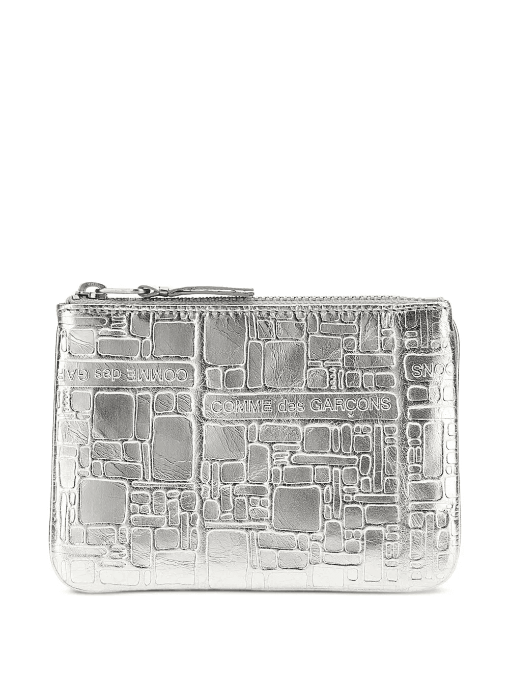 logo-embossed leather purse - Image 1