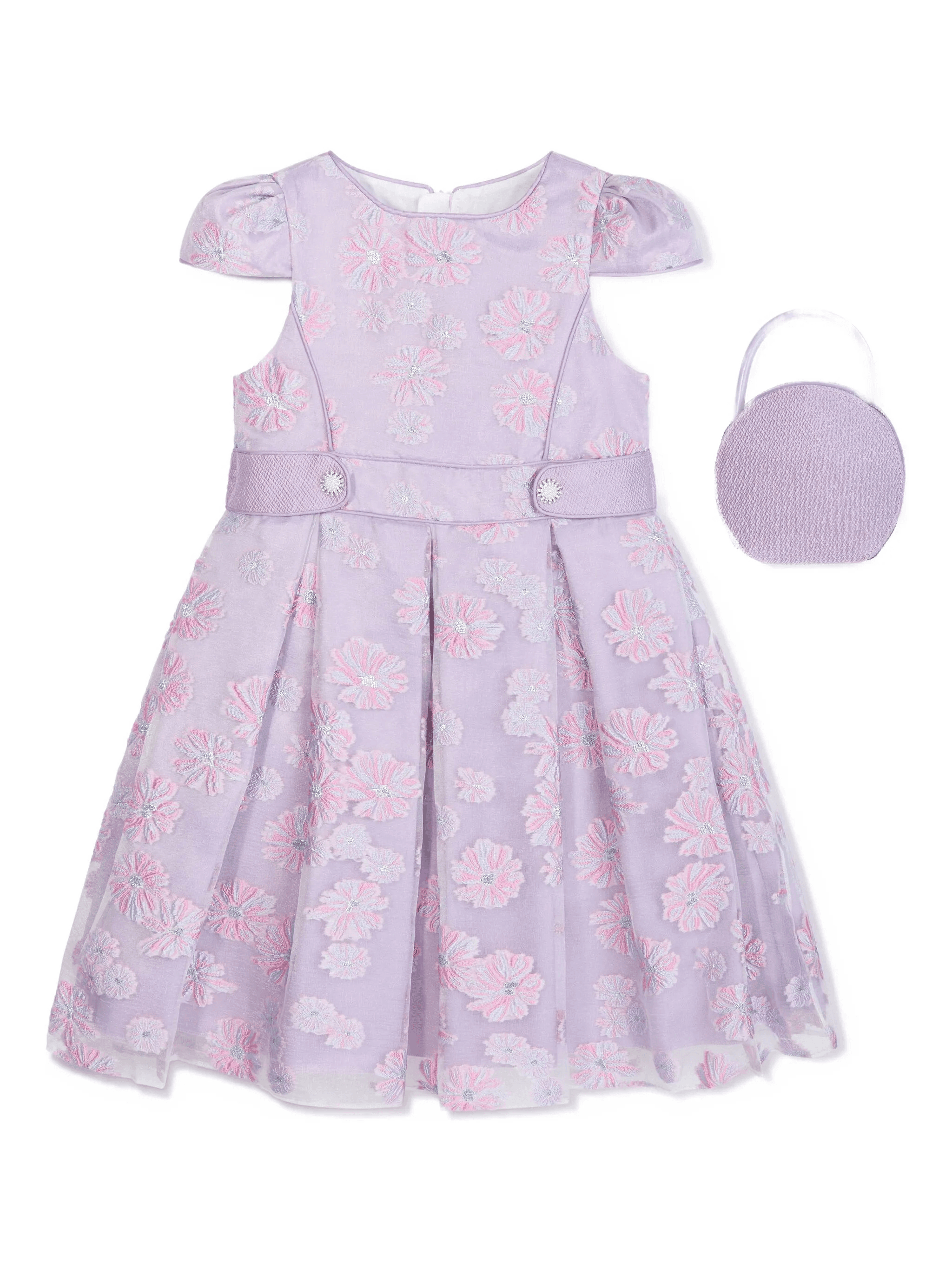 floral-embroidered pleated dress - Image 1