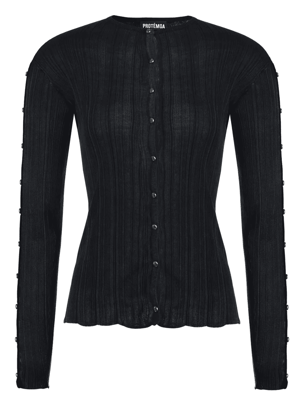 Touch ribbed button-embellished cardigan - Image 1