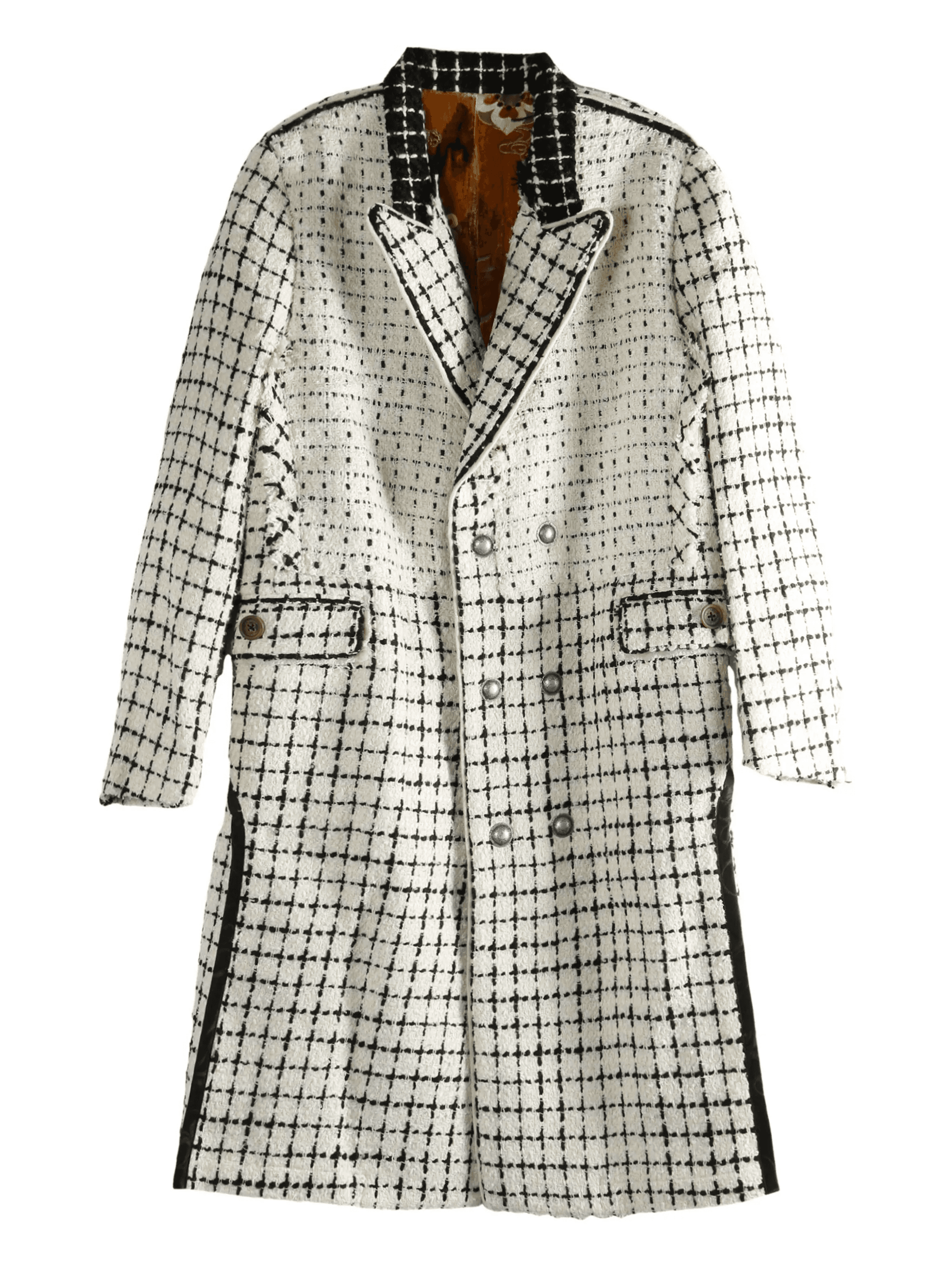 double-breasted check coat - Image 1