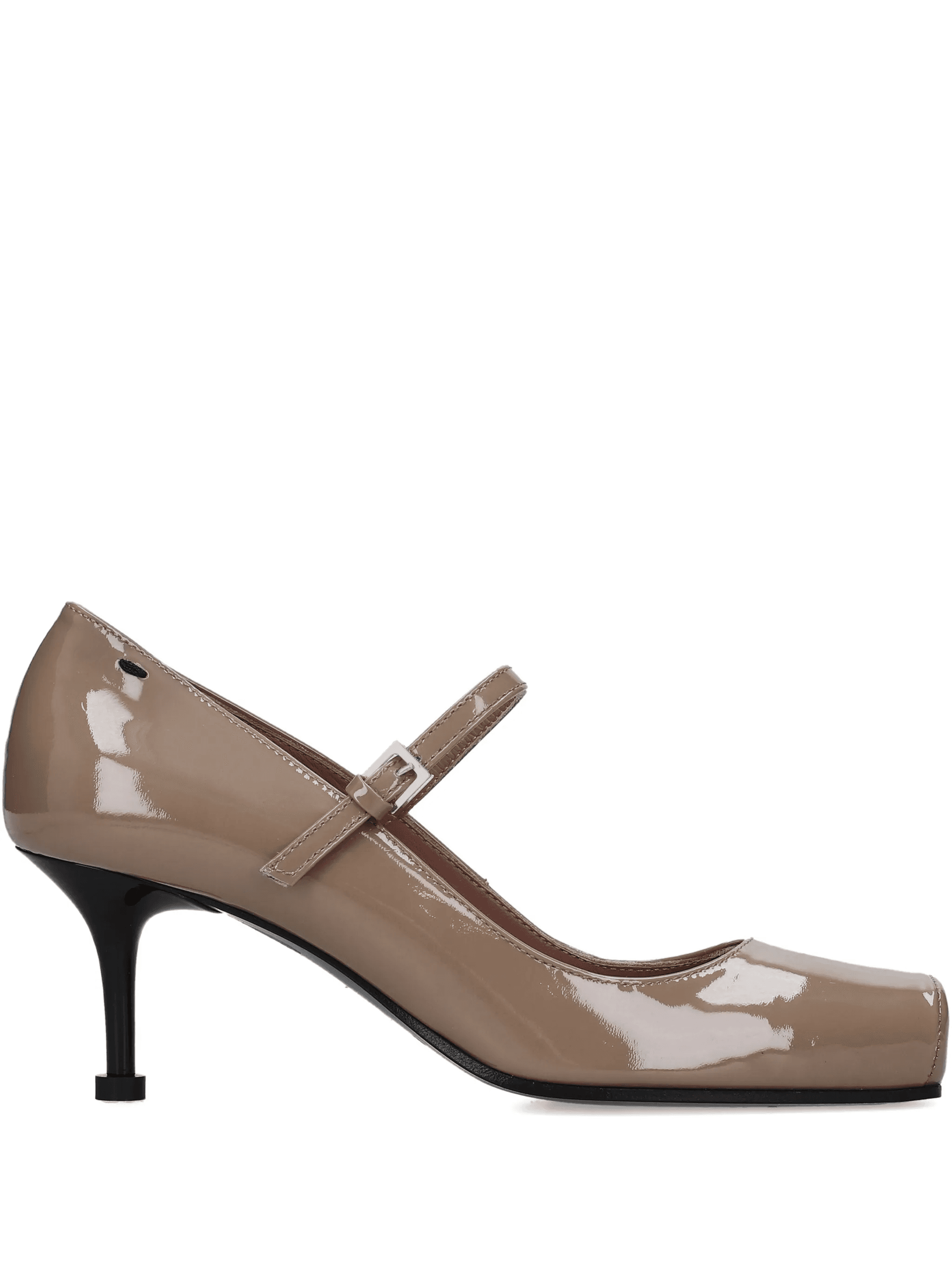 65mm strap-detailed square-toe heeled pumps - Image 1