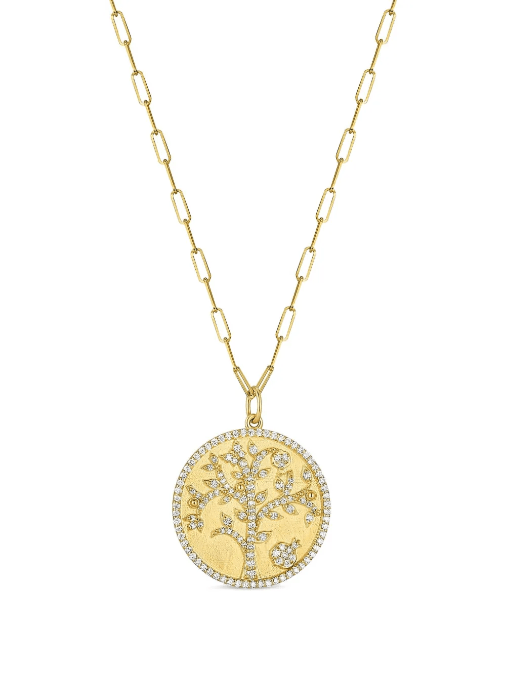18K yellow gold Tree of Life diamond necklace - Image 1