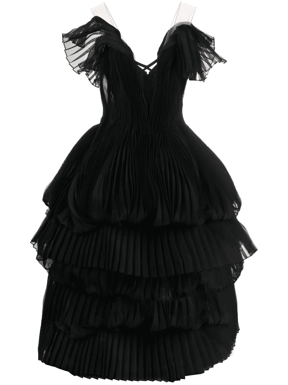 pleated tiered gown - Image 1