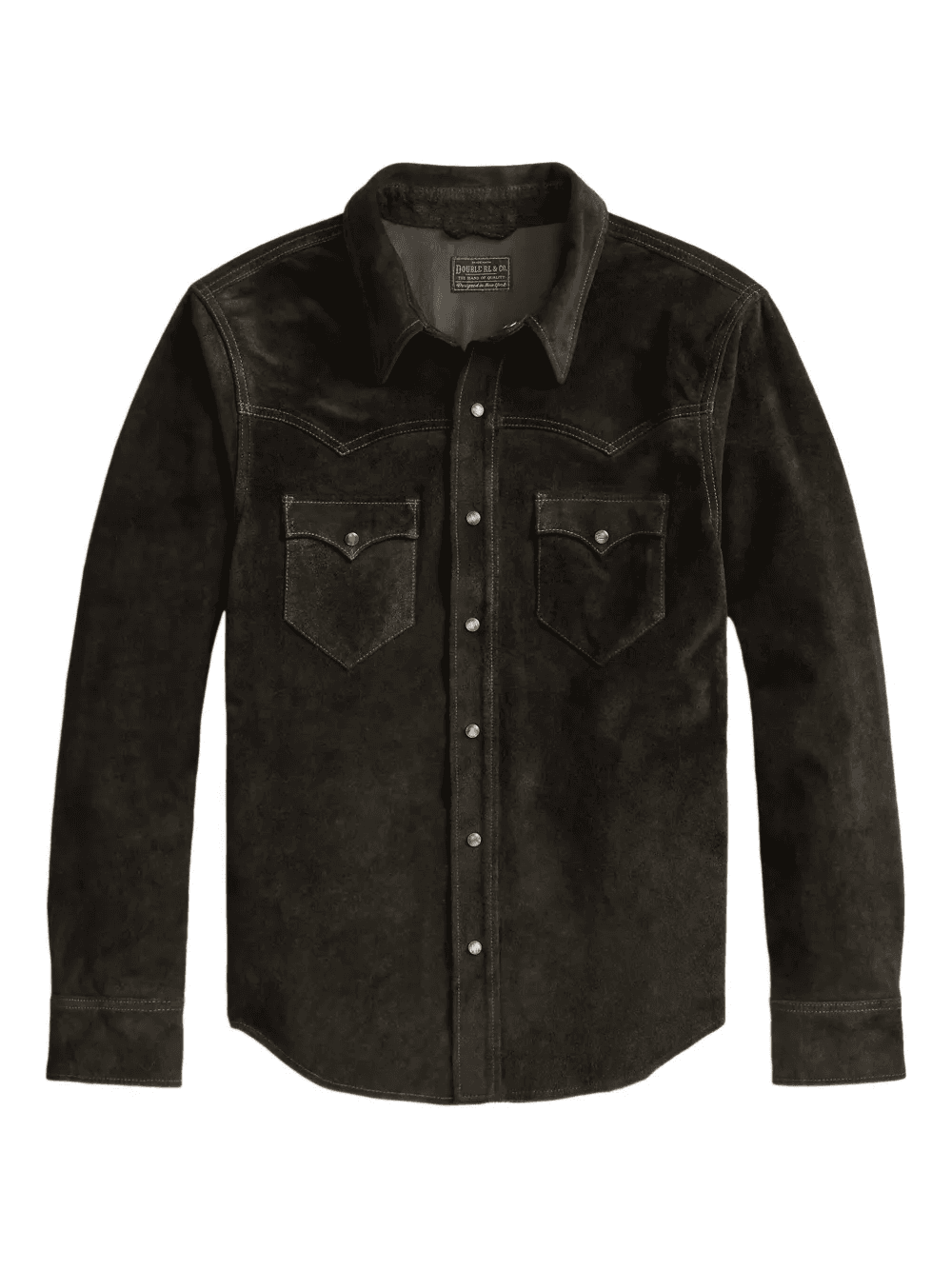 press-stud leather overshirt - Image 1