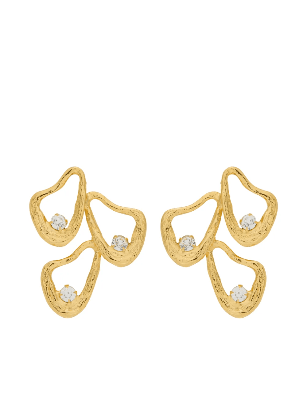 textured embellished earrings - Image 1