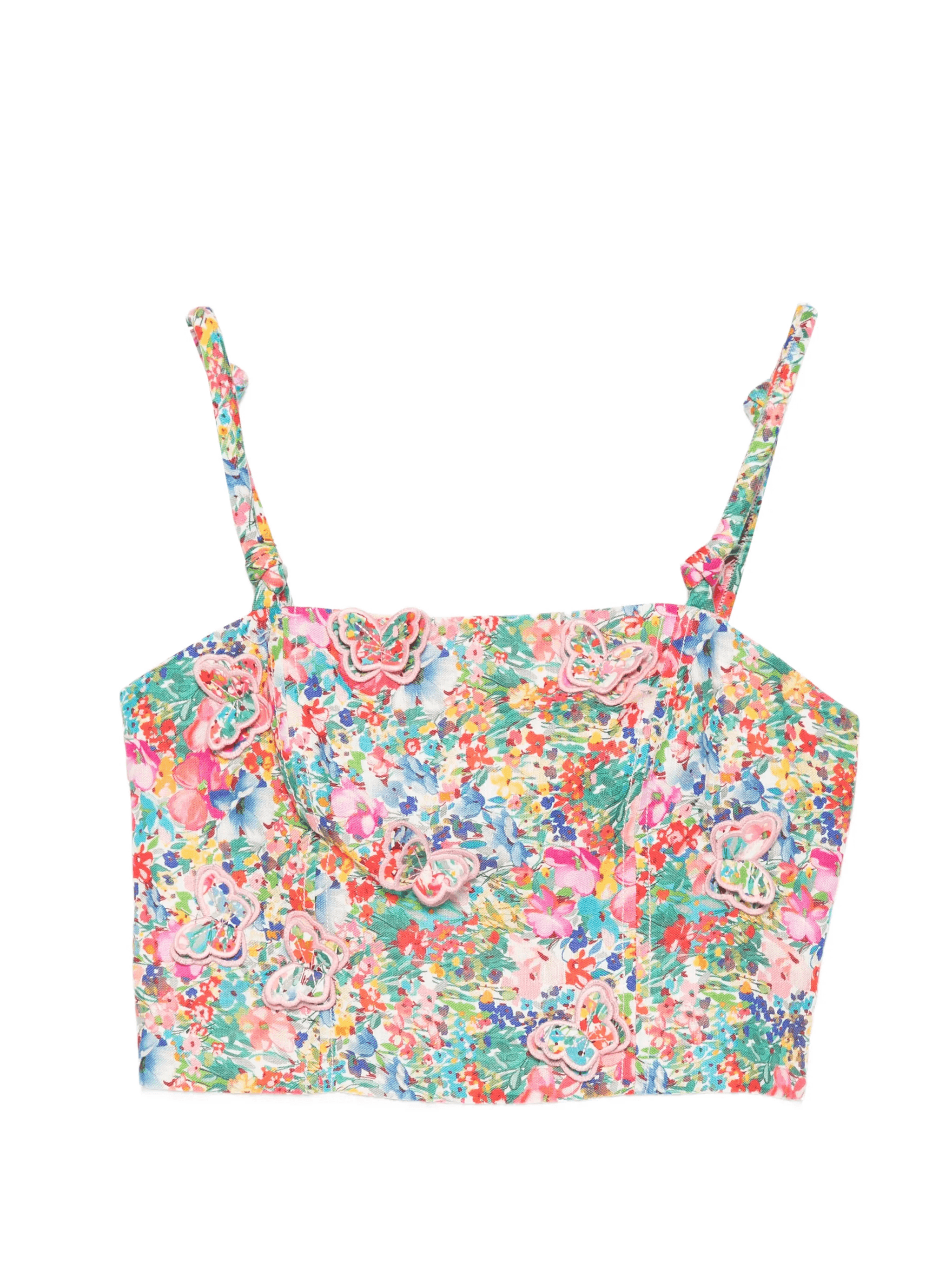 butterfly-appliquéd crop top - Image 1