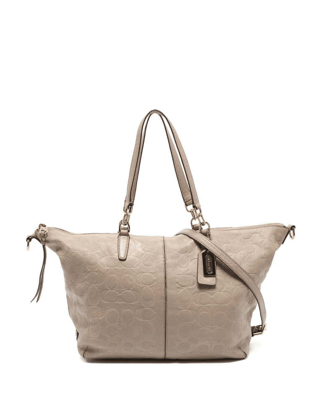 embossed leather tote bag - Image 1