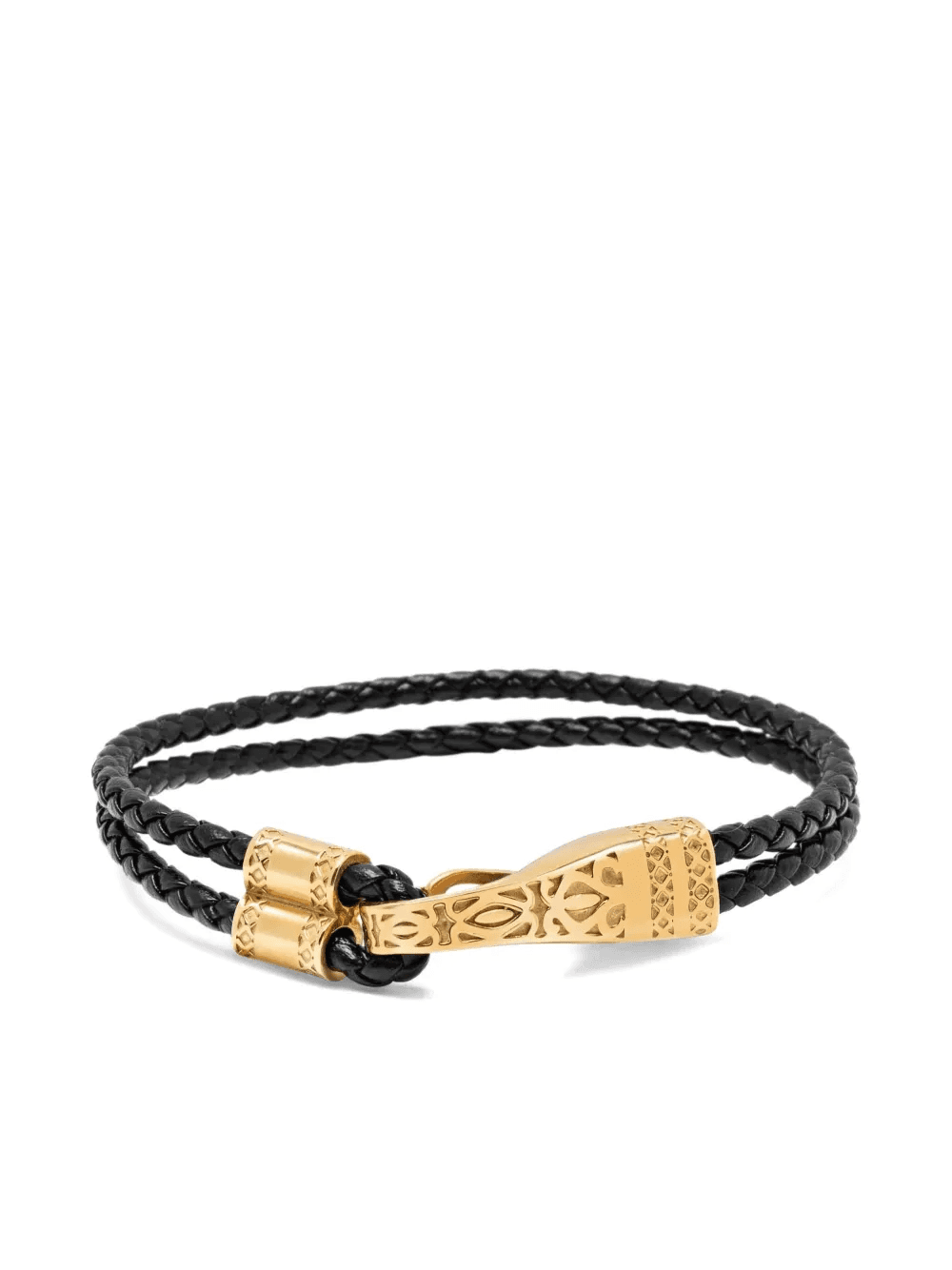 braided clasp leather bracelet - Image 1