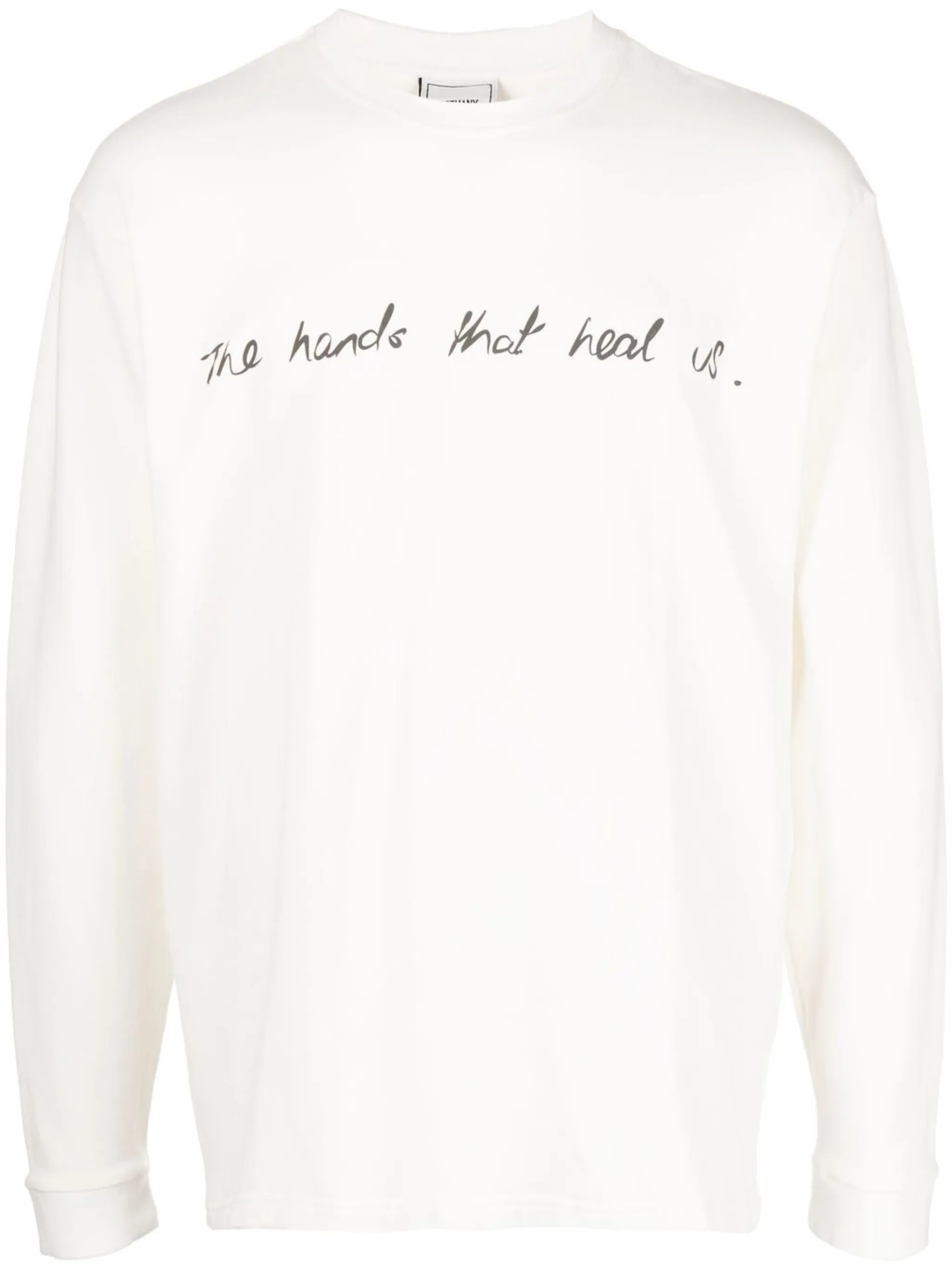 slogan-print cotton sweatshirt - Image 1