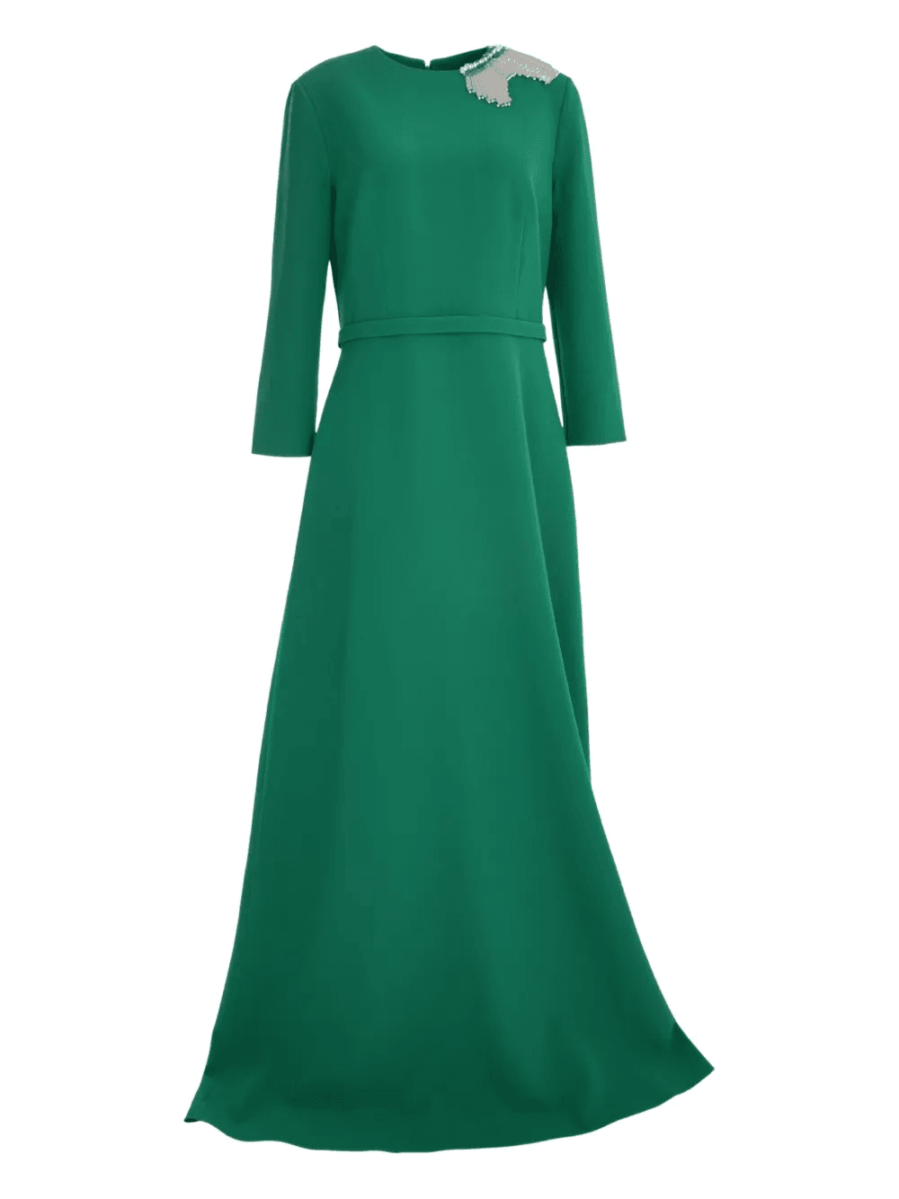 embellished long-sleeve A-line dress - Image 1