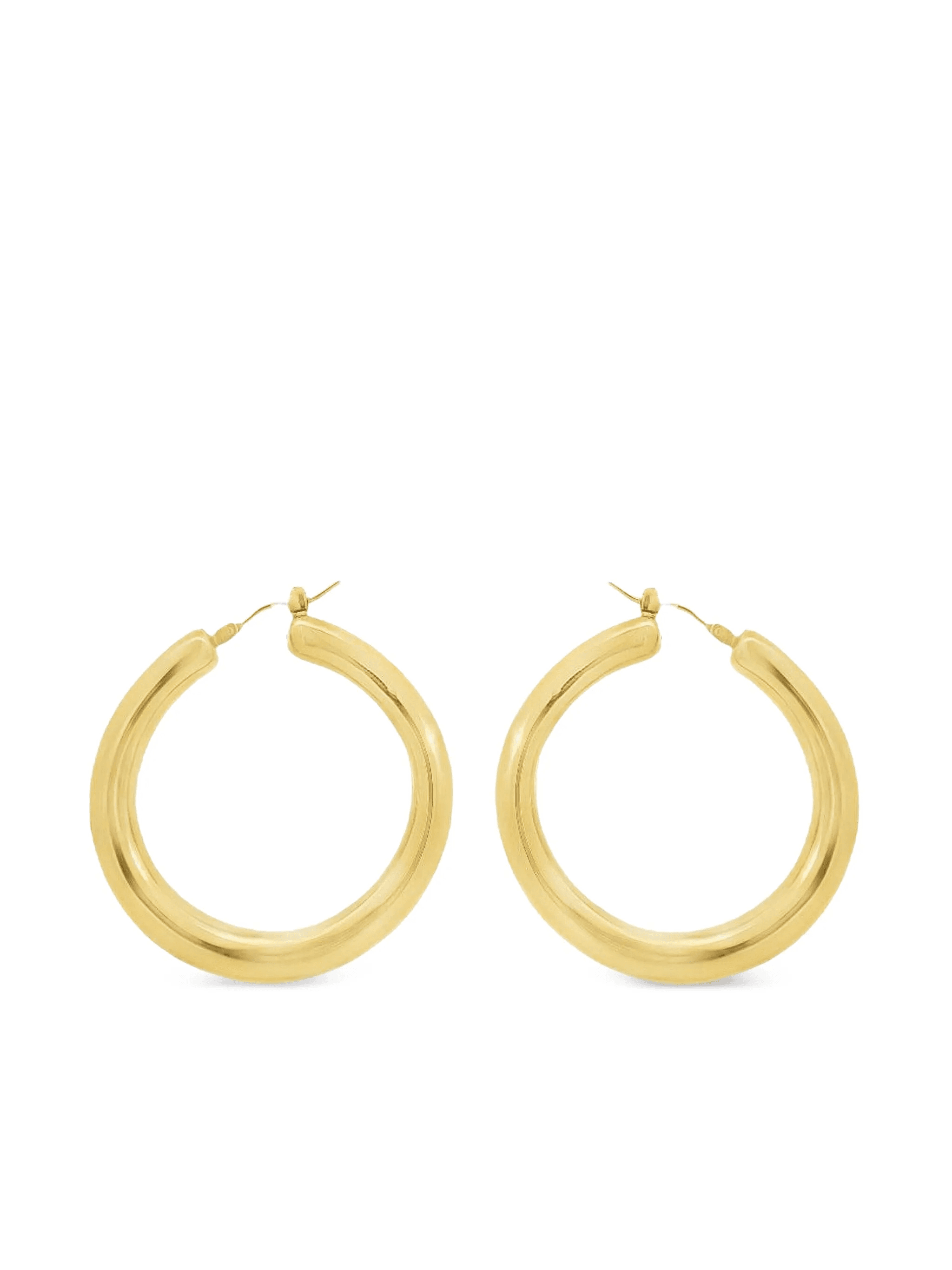 18K yellow gold round hoop earrings - Image 1