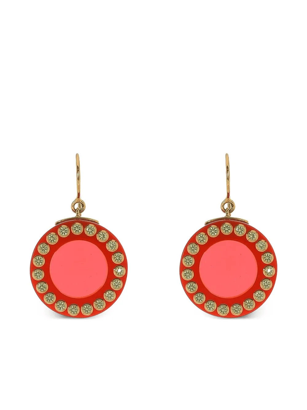 18K yellow gold bakelite earrings - Image 1