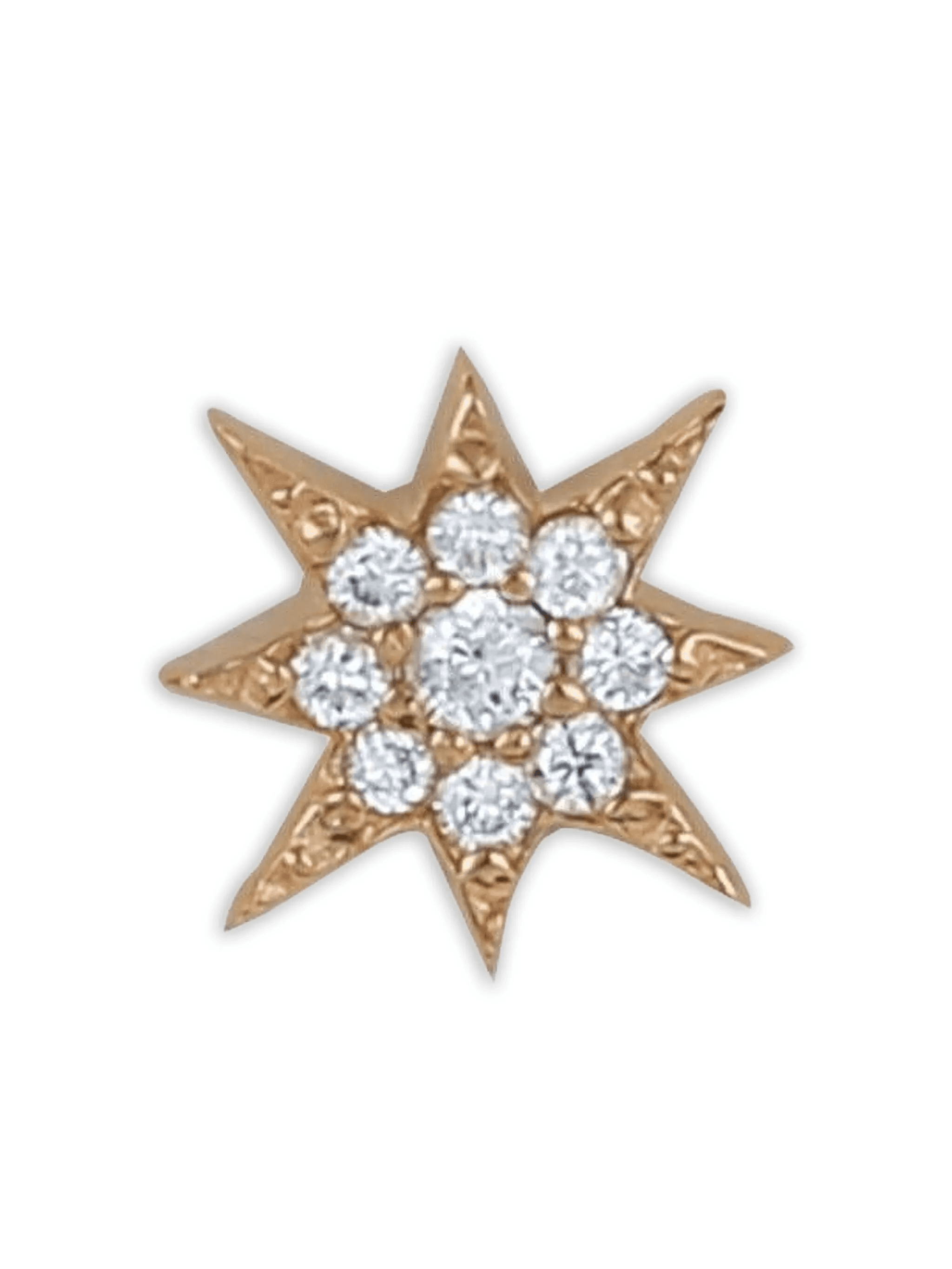 14K yellow gold Aztec North Star diamond earring - Image 1