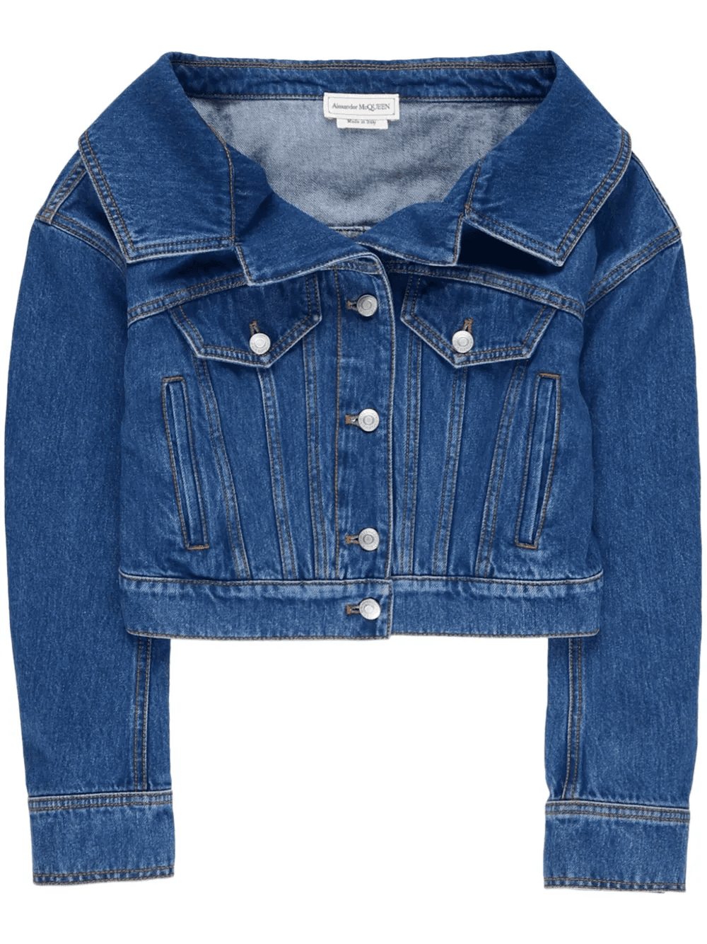 cropped denim jacket - Image 1