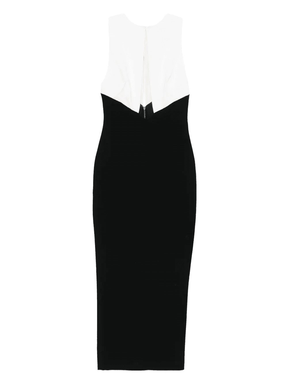 two-tone sleeveless midi dress - Image 1