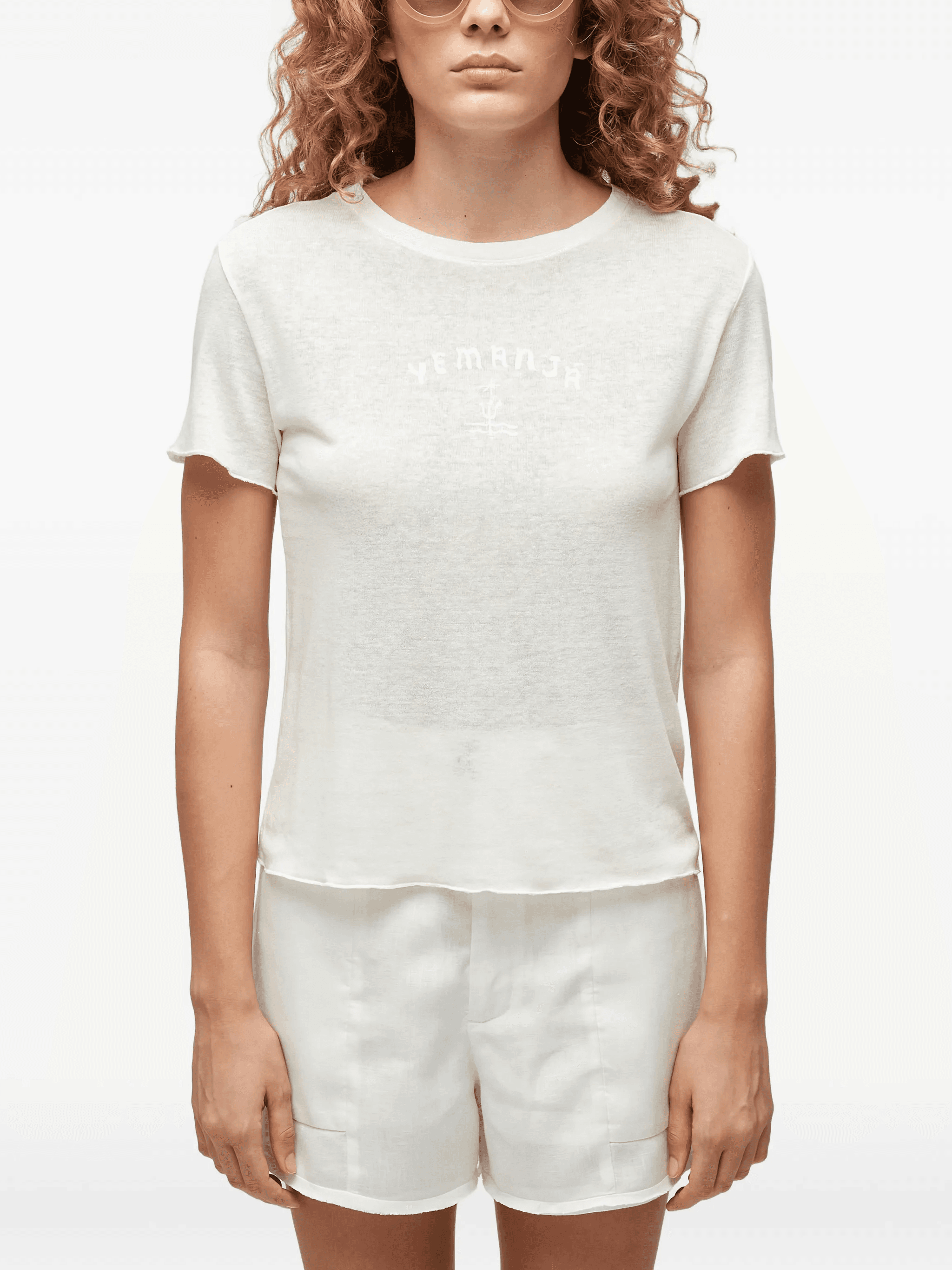 Yemanja raw-edge T-shirt - Image 1