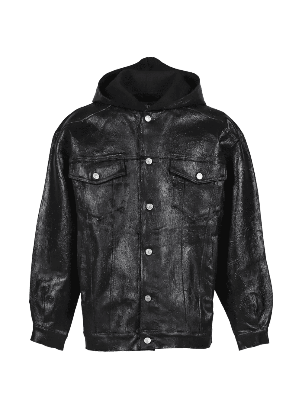 hooded button jacket - Image 1