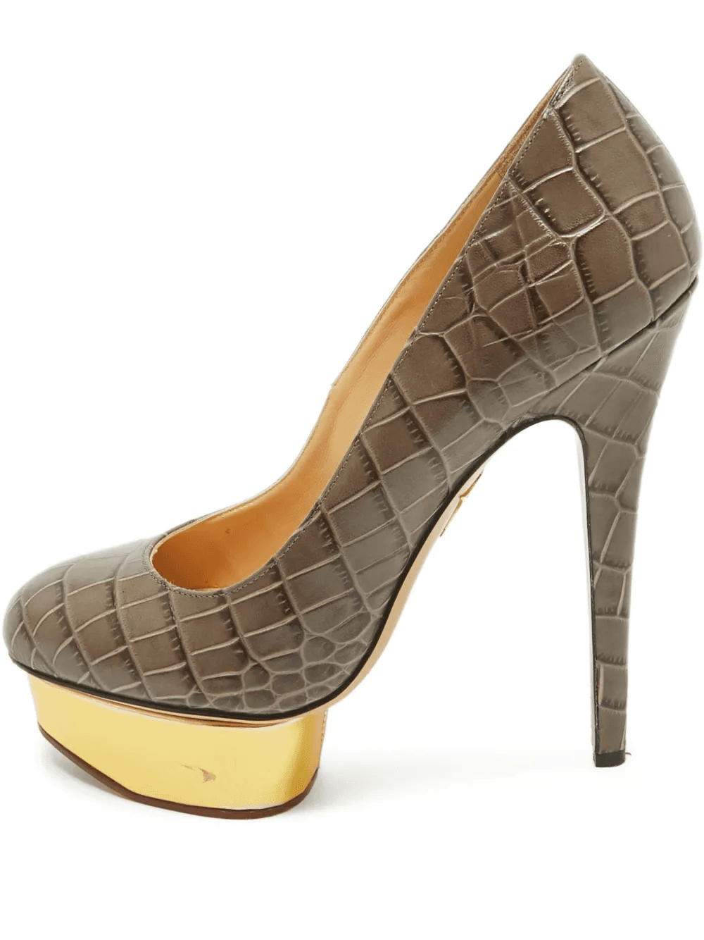 Dolly croc-embossed platform pumps - Image 1
