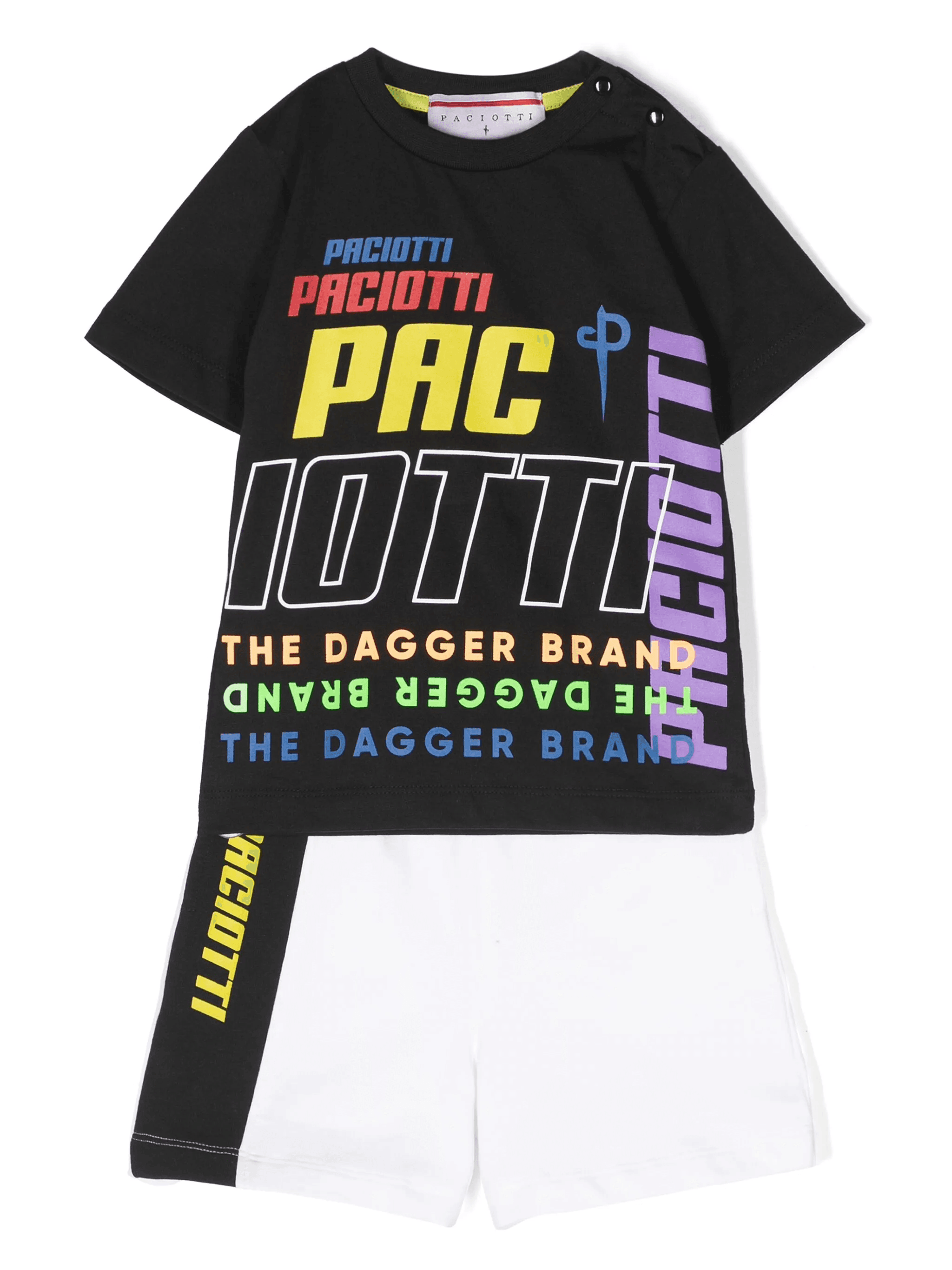 logo-print cotton shorts set - Image 1