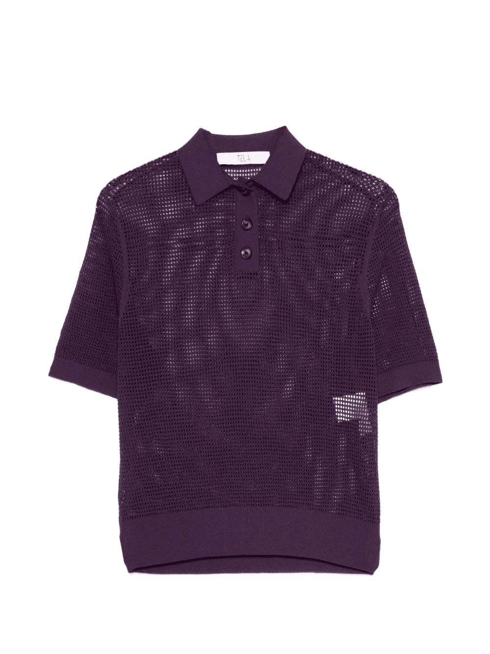 open-knit polo top - Image 1