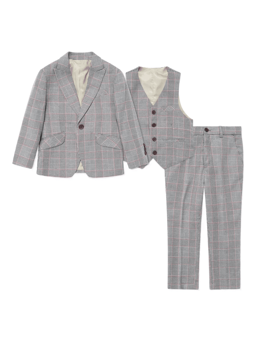 checked three-piece suit - Image 1