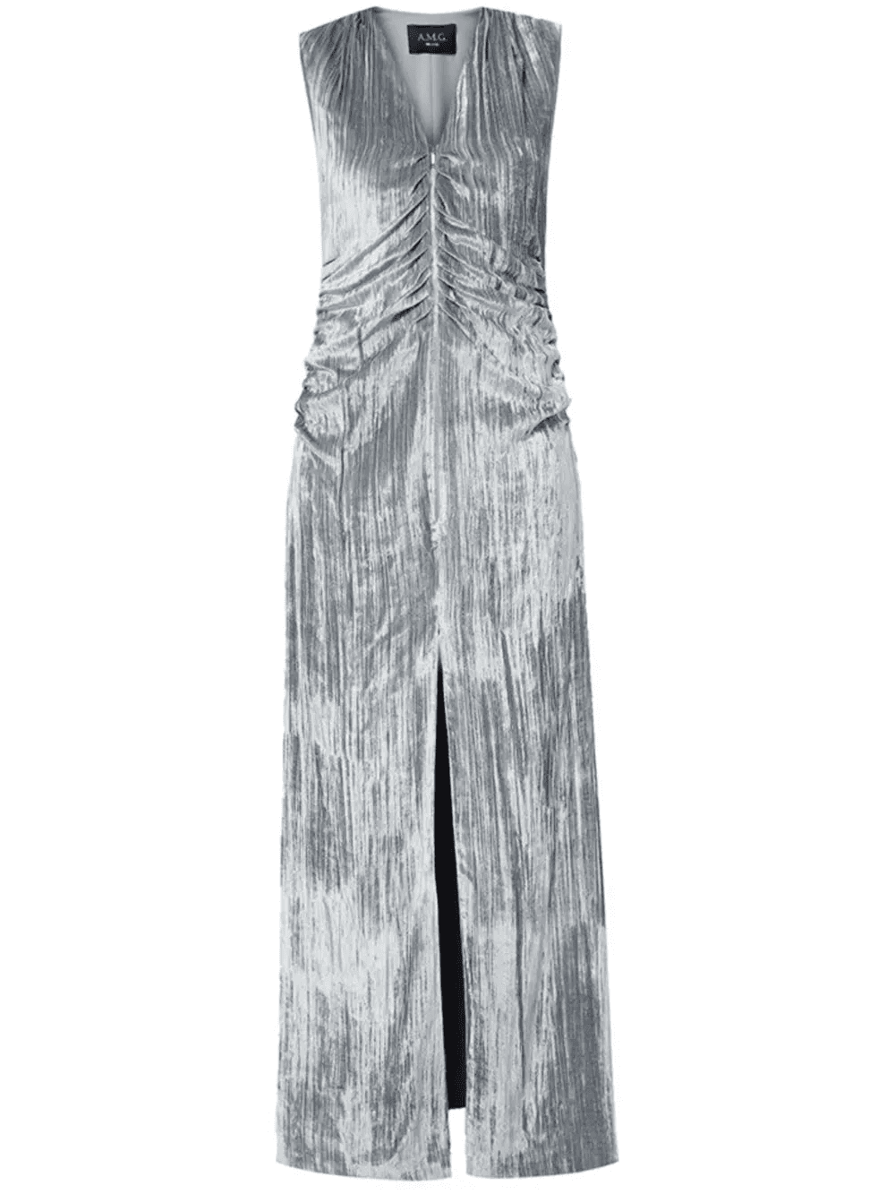 zip-up velvet maxi dress - Image 1