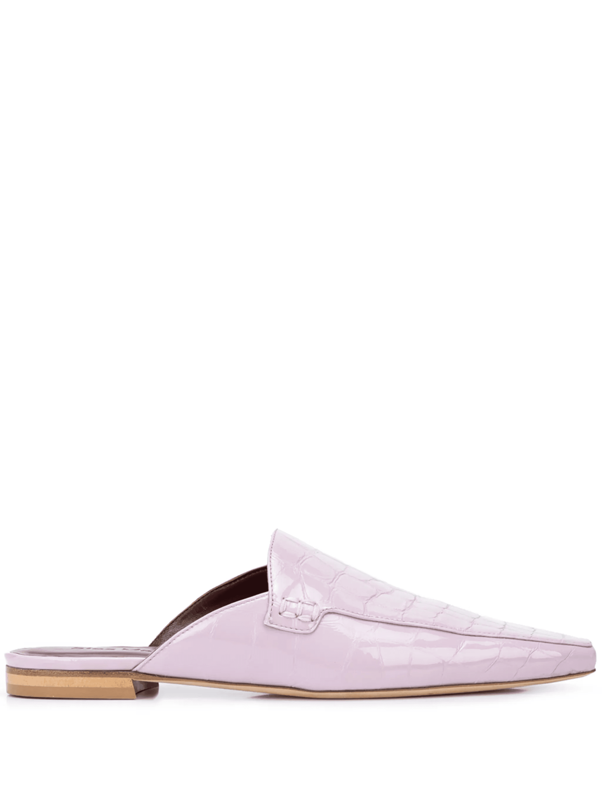 crocodile-embossed flat mules - Image 1
