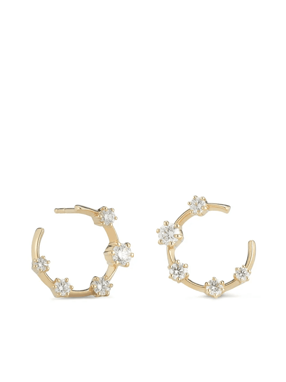 18kt yellow gold diamond Kismet hoops - Image 1