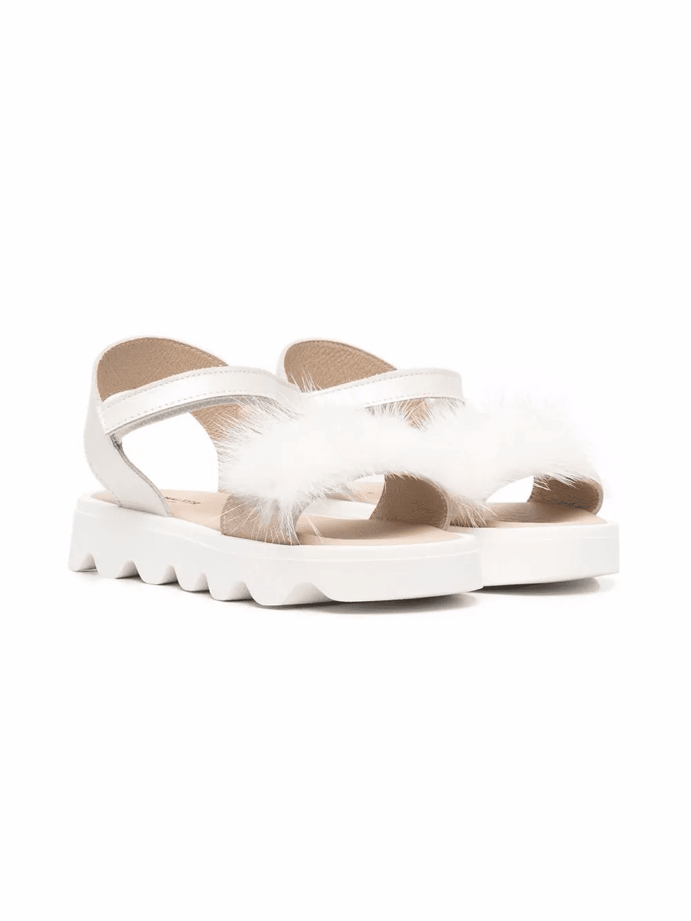 faux fur-trim sandals - Image 1
