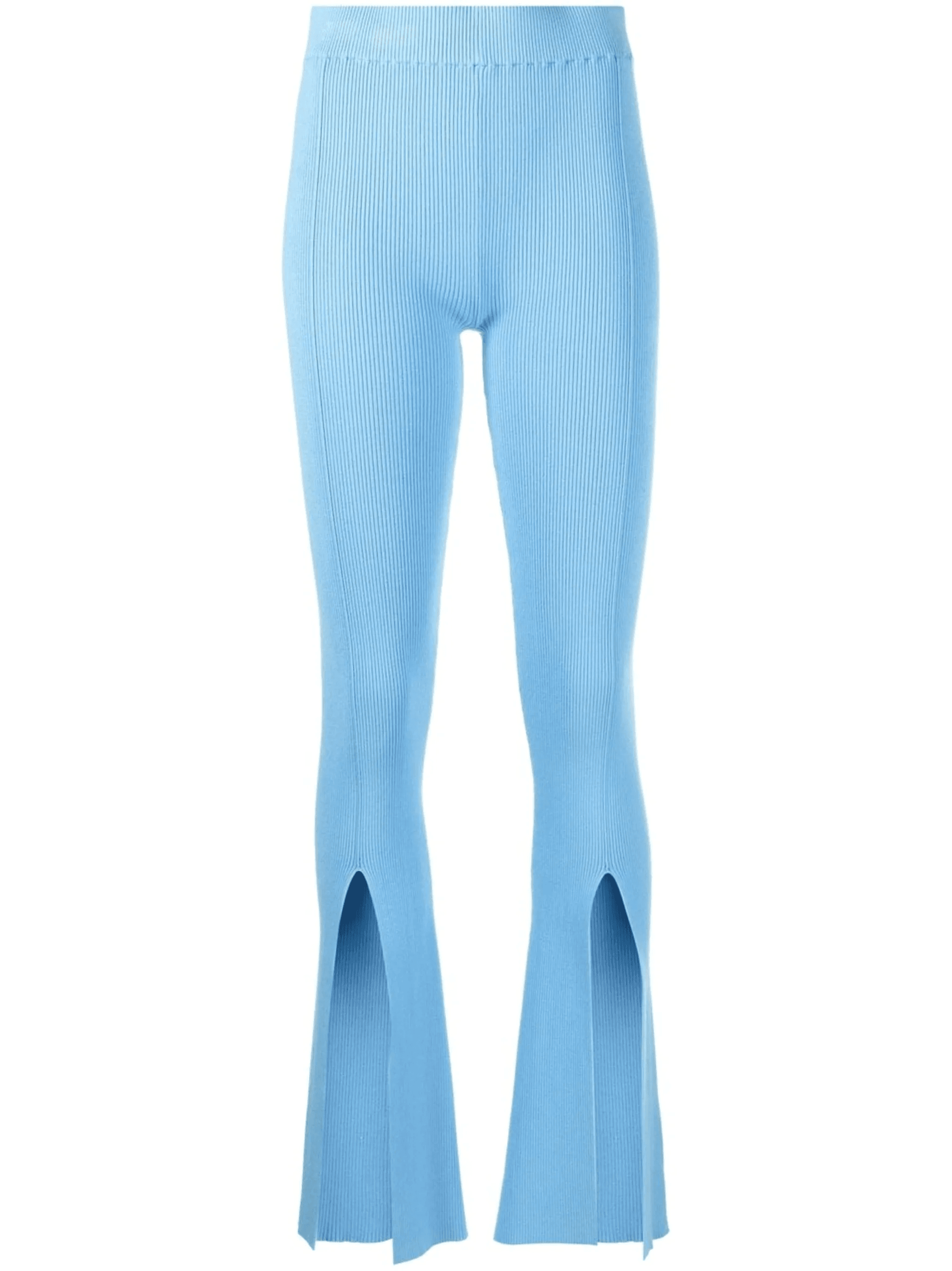 high-waisted knitted trousers - Image 1